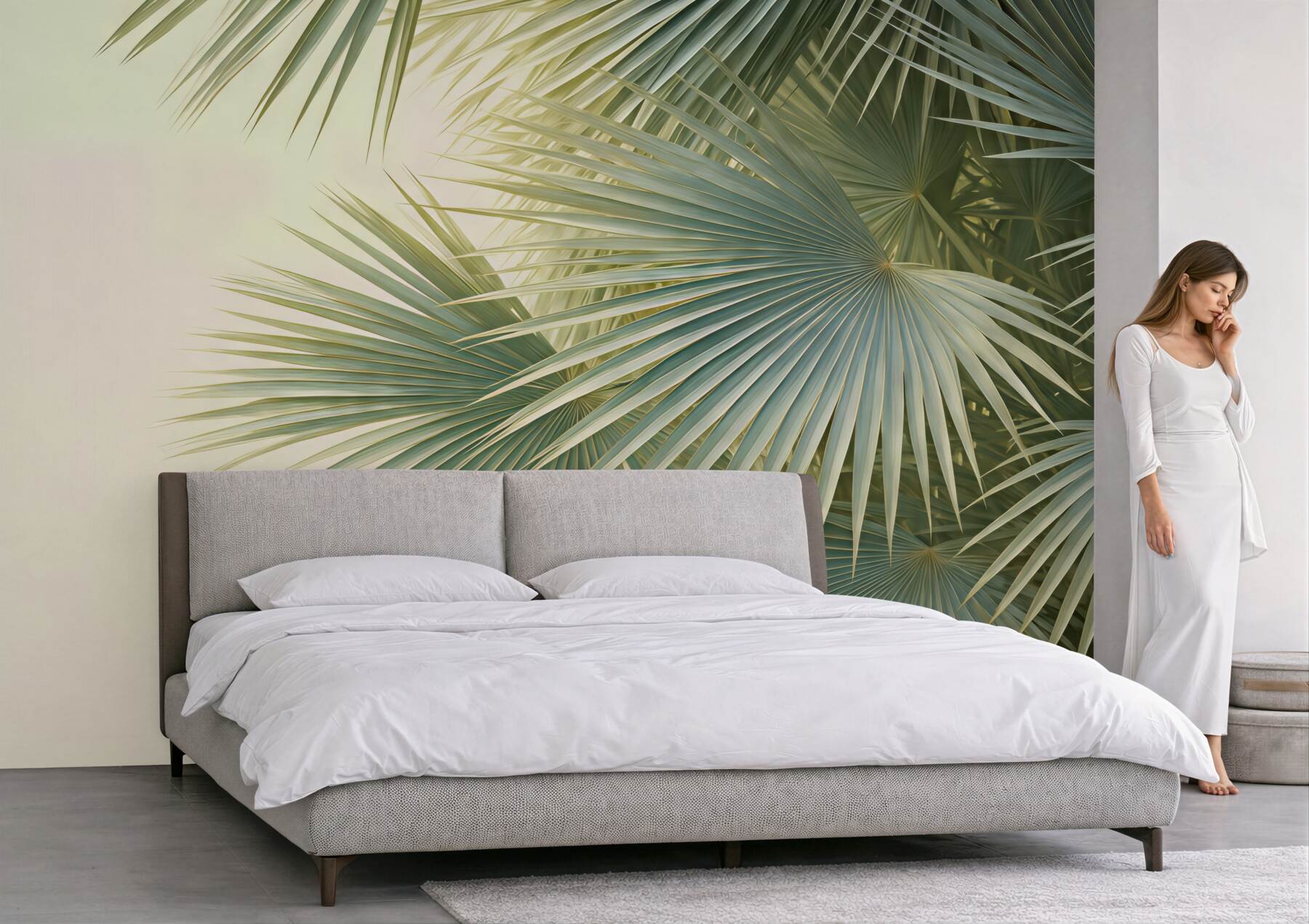 Fototapeta tropikalne wachlarze palm w zieleni
