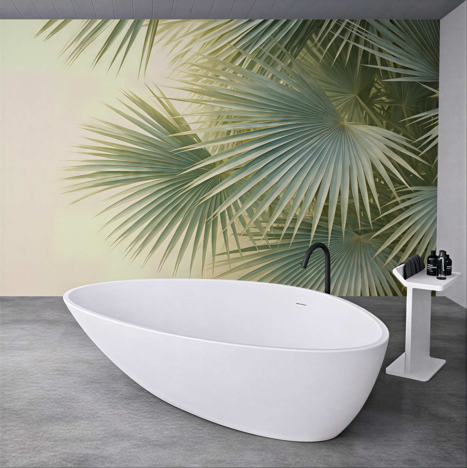 Fototapeta tropikalne wachlarze palm w zieleni