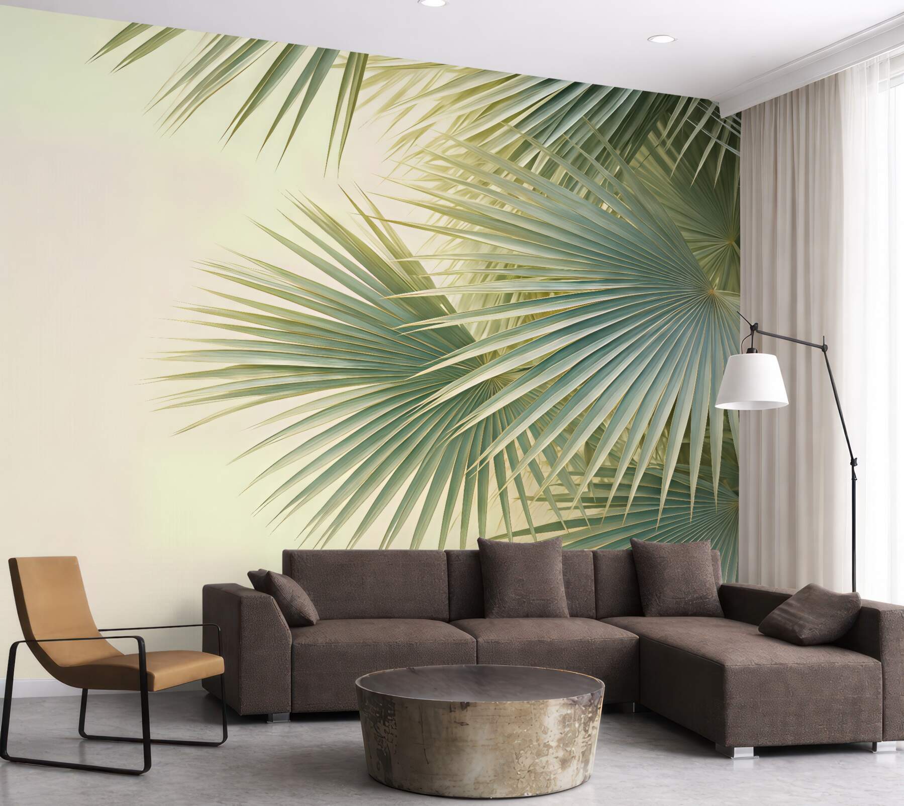 Fototapeta tropikalne wachlarze palm w zieleni