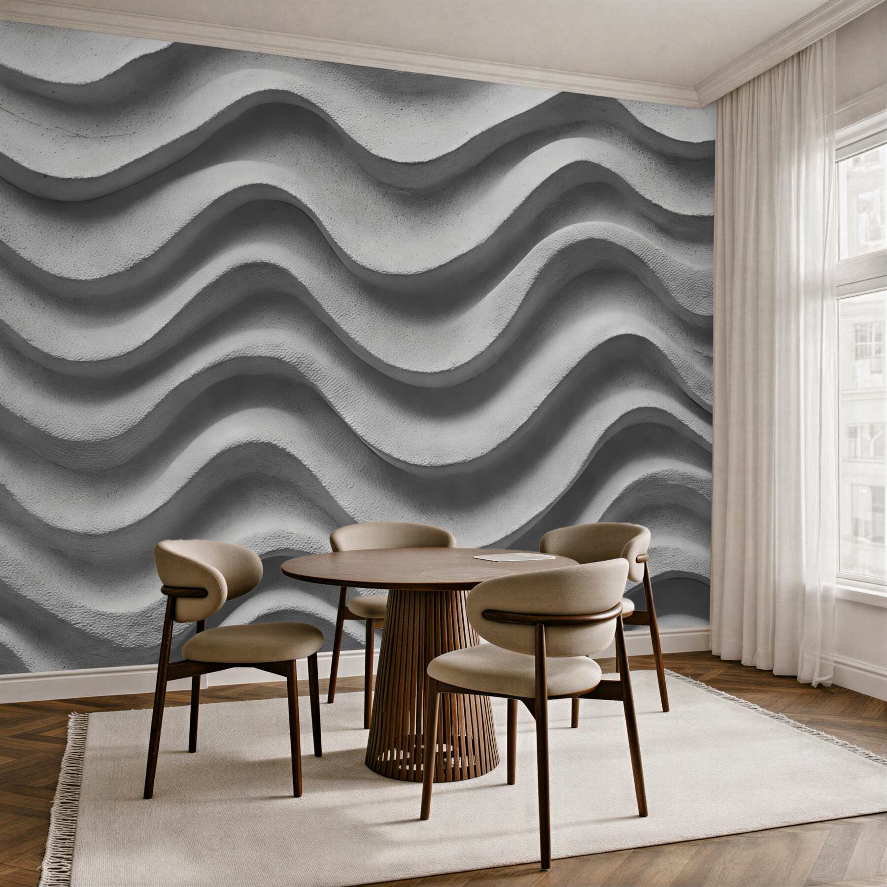 Fototapeta szare fale w nowoczesnym minimalizmie
