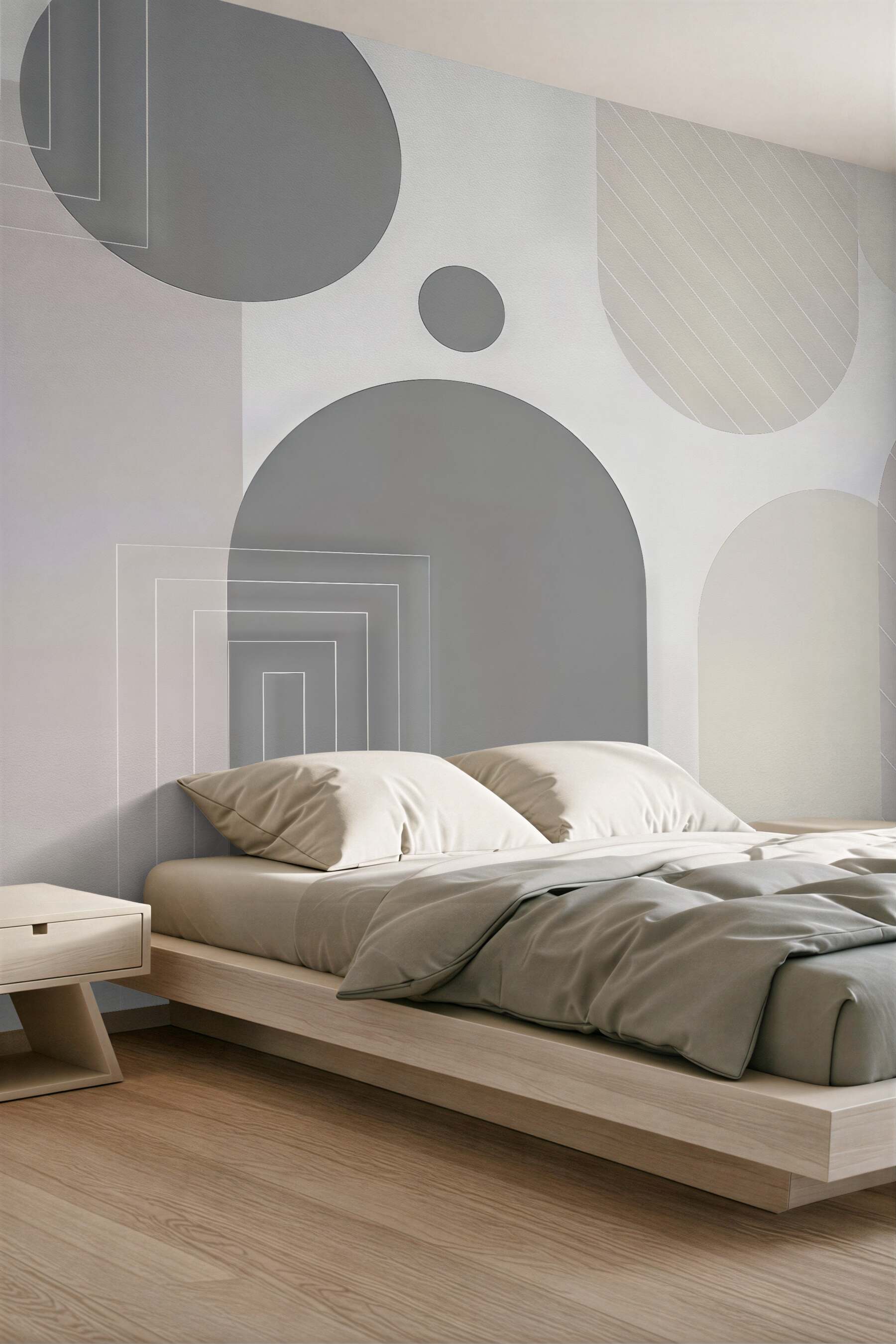 Fototapeta geometryczna harmonia w pastelowym minimalizmie