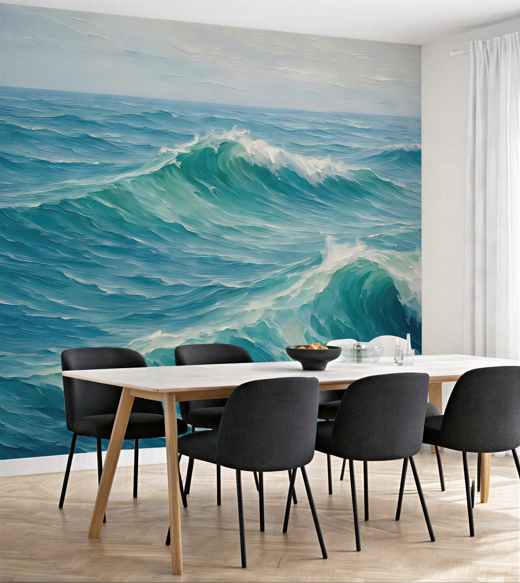 Fototapeta turkusowe fale spokojnego oceanu