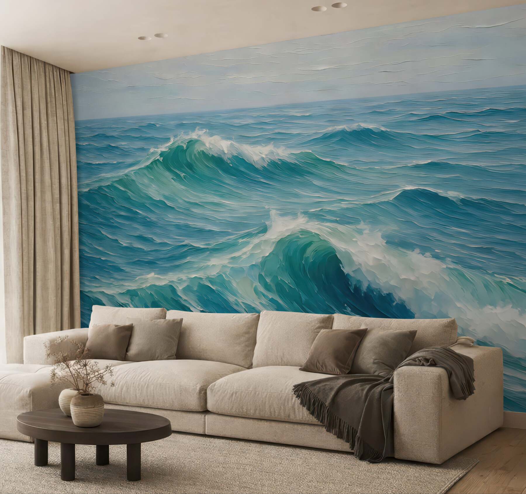 Fototapeta turkusowe fale spokojnego oceanu