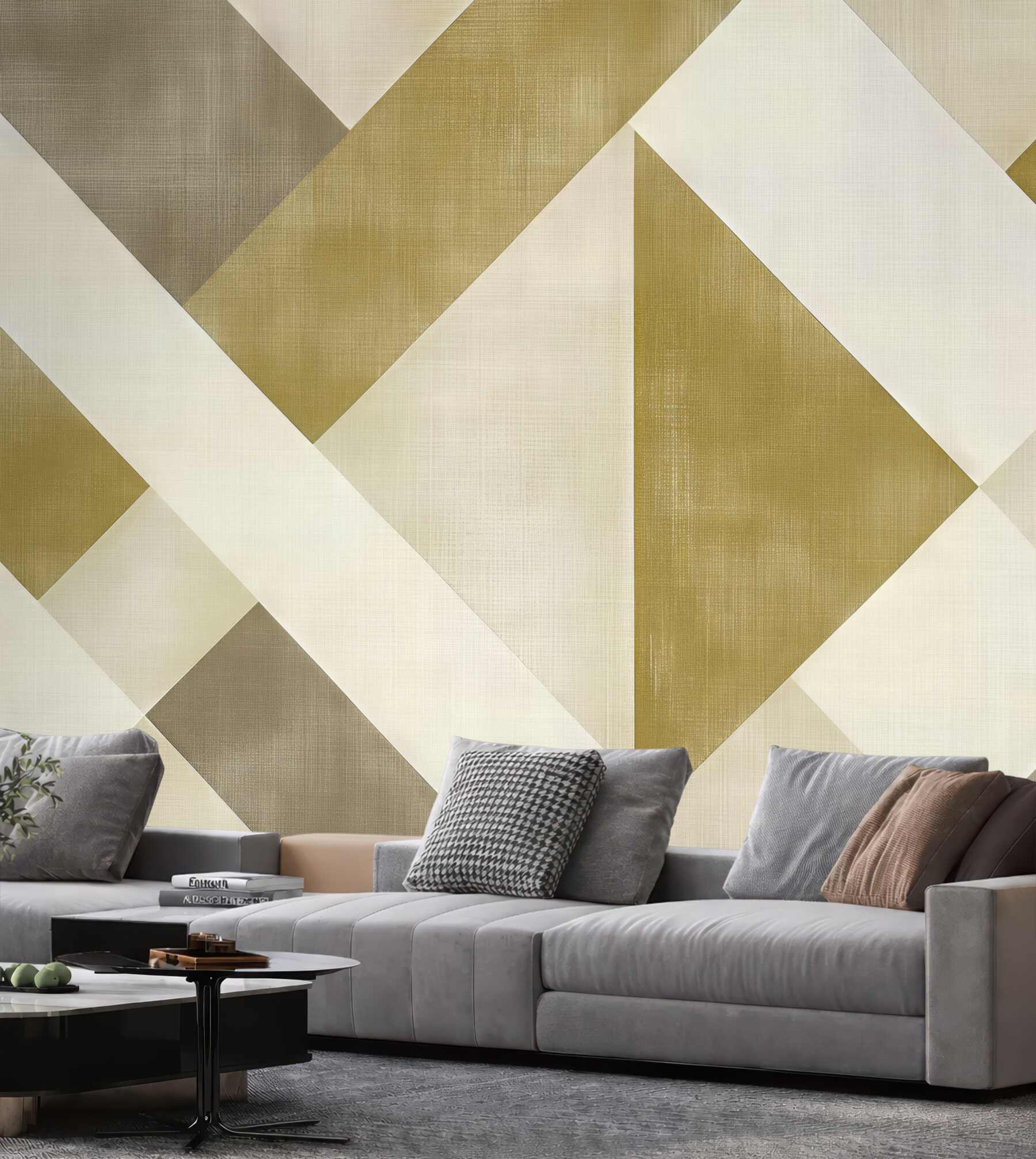 Fototapeta beżowa geometria eleganckiego spokoju