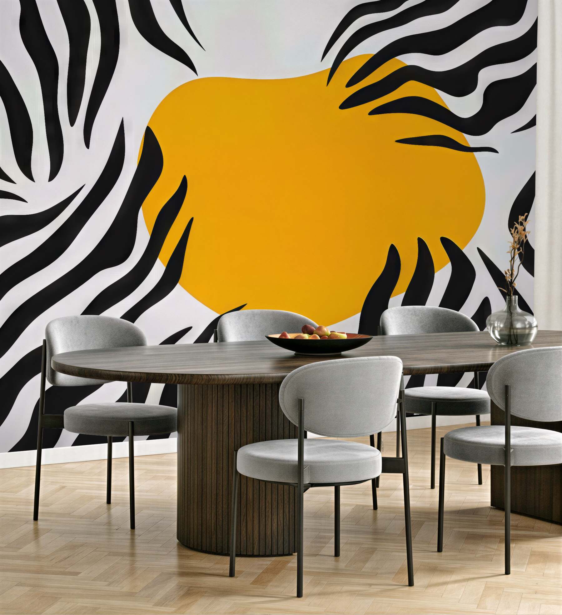 Fototapeta zebra i złote słońce