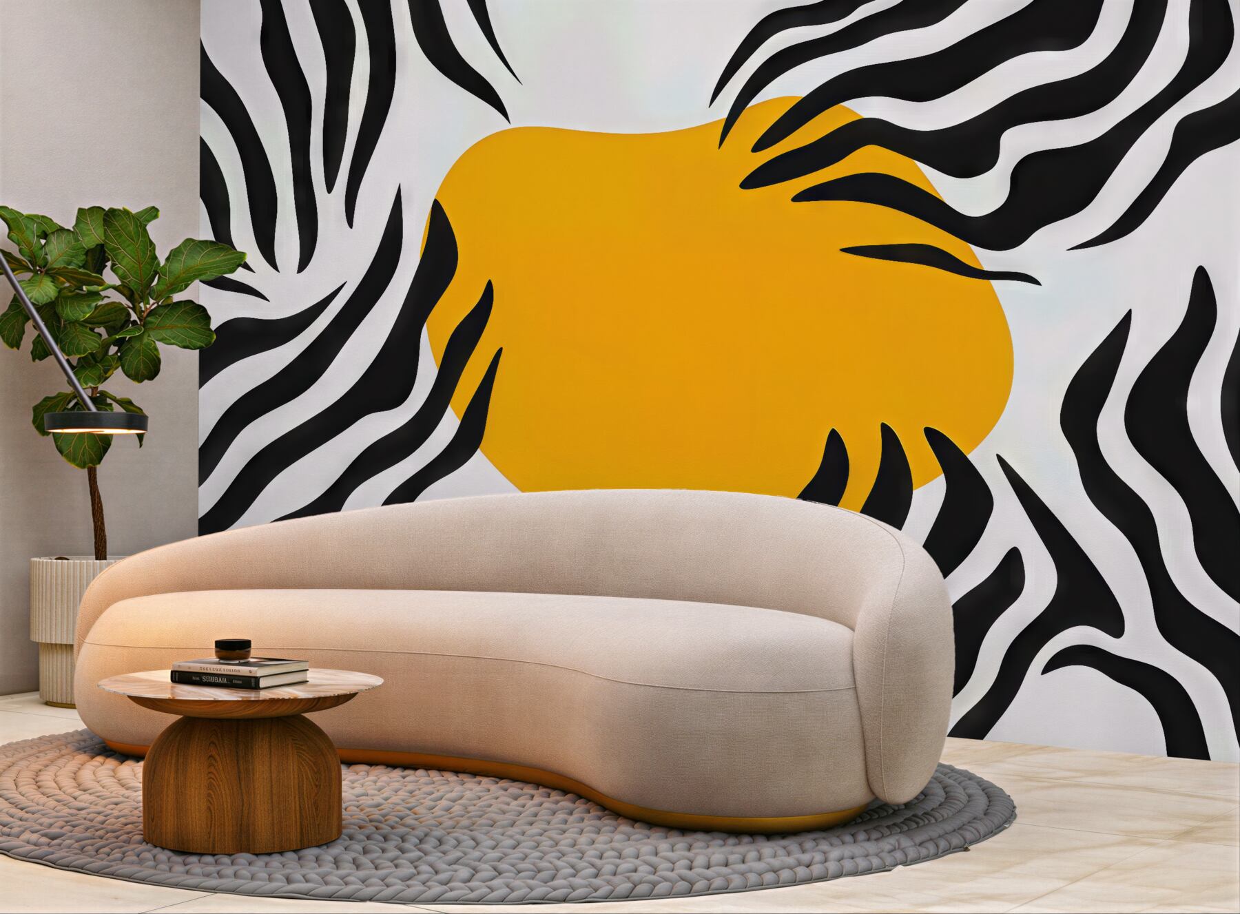 Fototapeta zebra i złote słońce