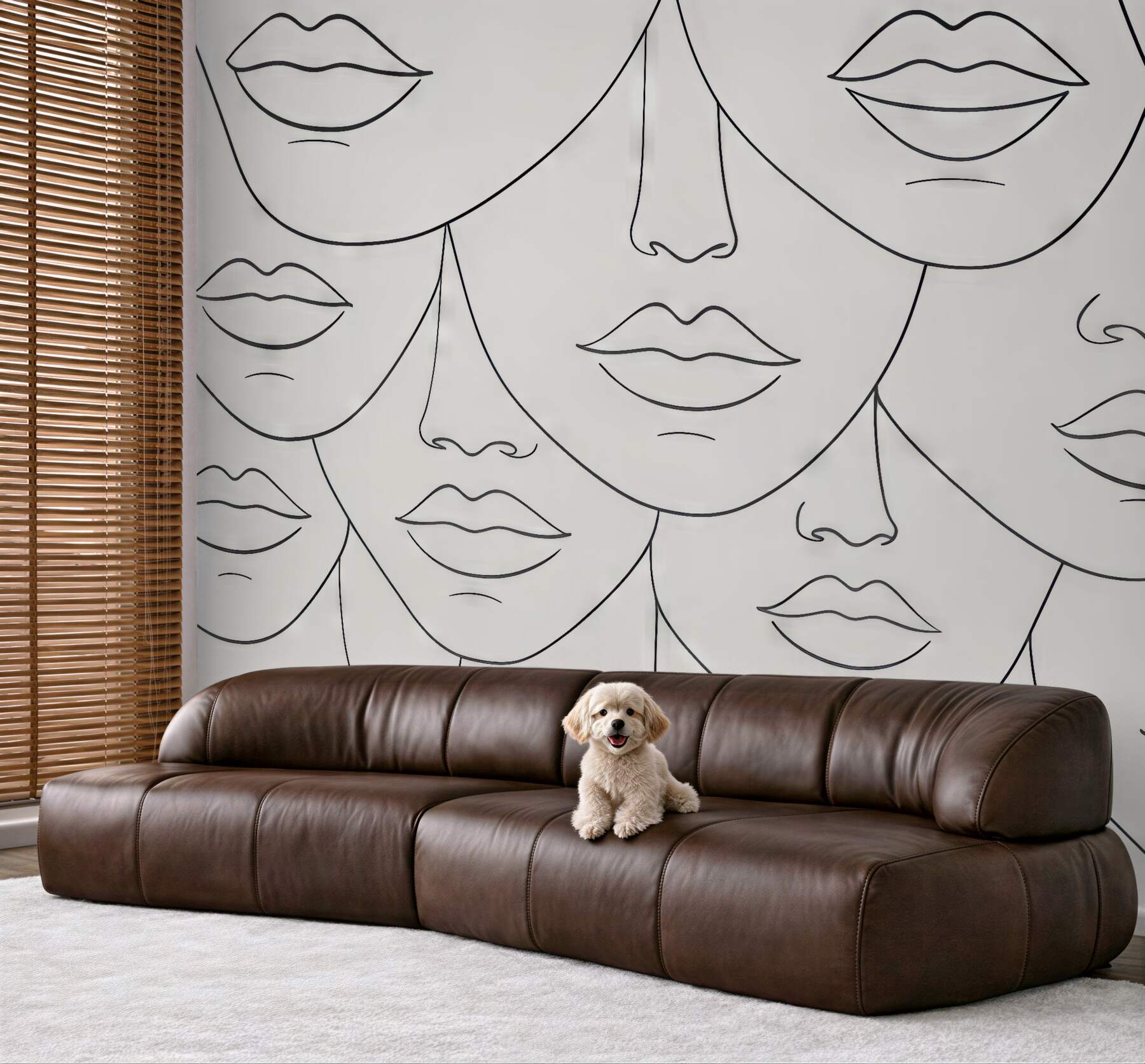 Fototapeta minimalistyczne kobiece twarze line art