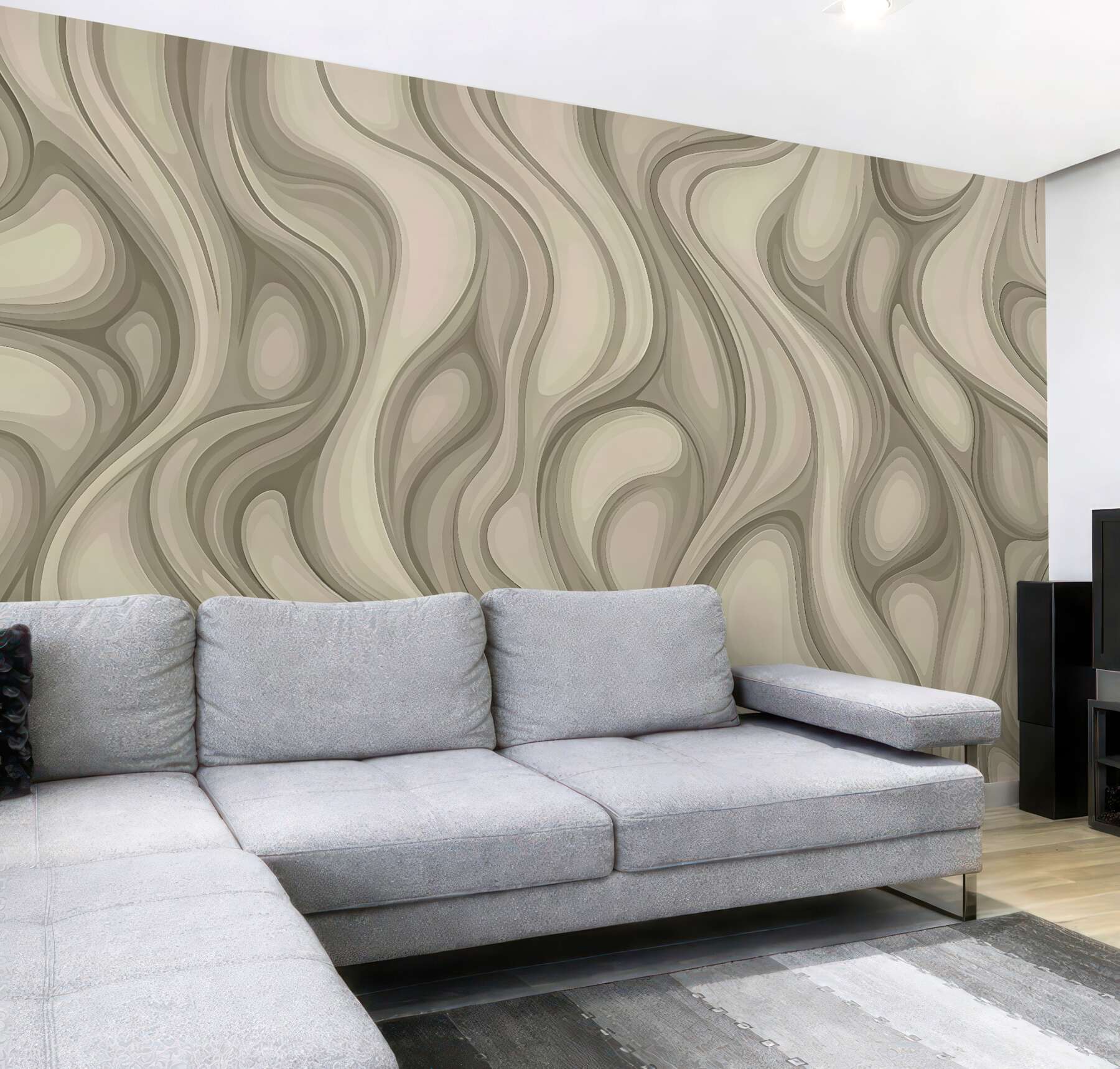 Fototapeta beżowe płynne linie organiczne