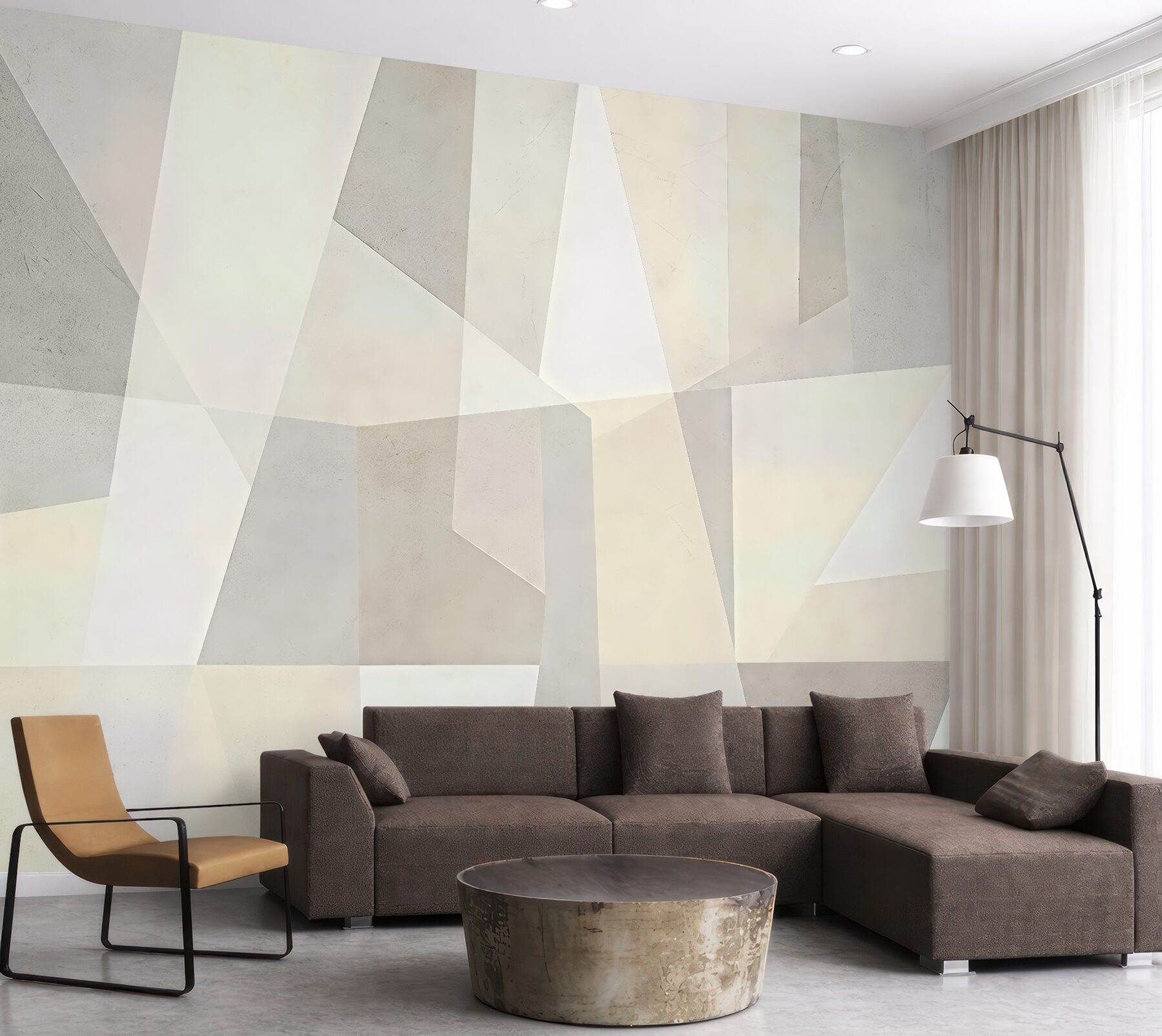 Fototapeta subtelna geometryczna mozaika w beżach