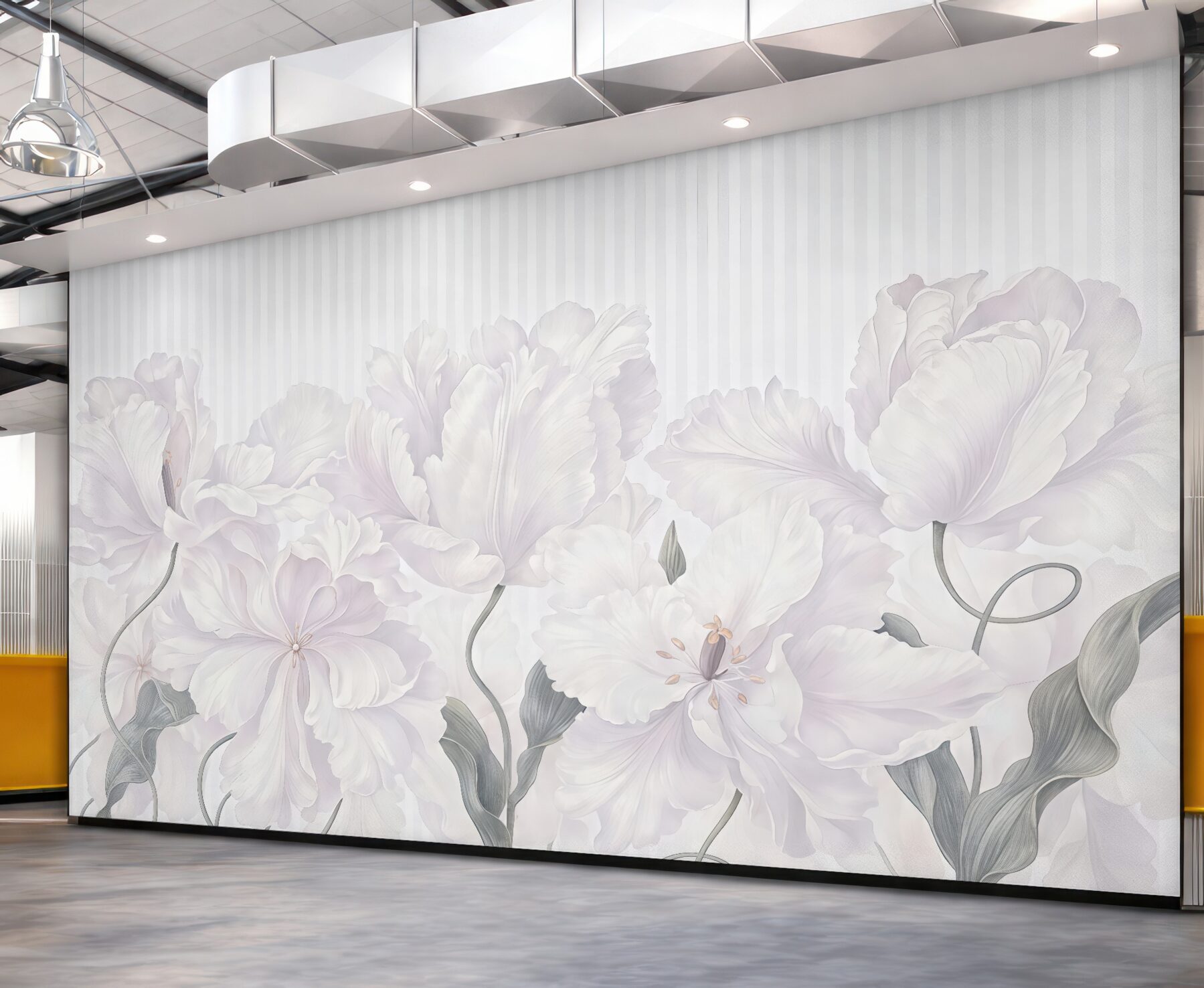 Fototapeta kremowe peonie w subtelnych pasach