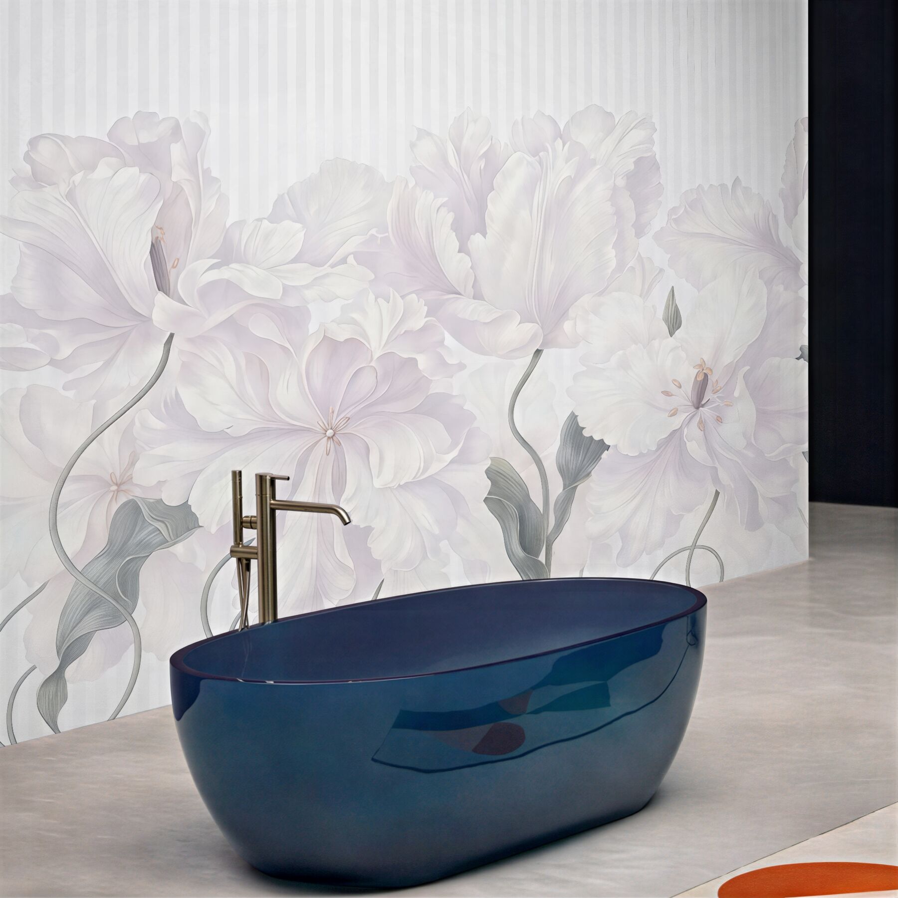 Fototapeta kremowe peonie w subtelnych pasach
