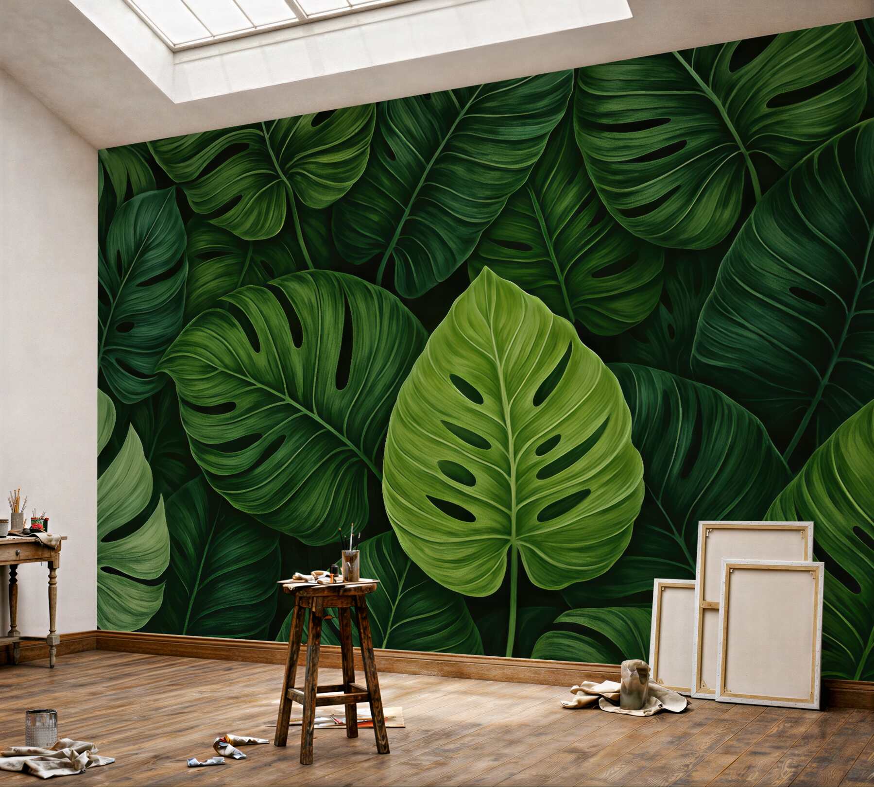 Fototapeta zielona monstera tropikalna głębia