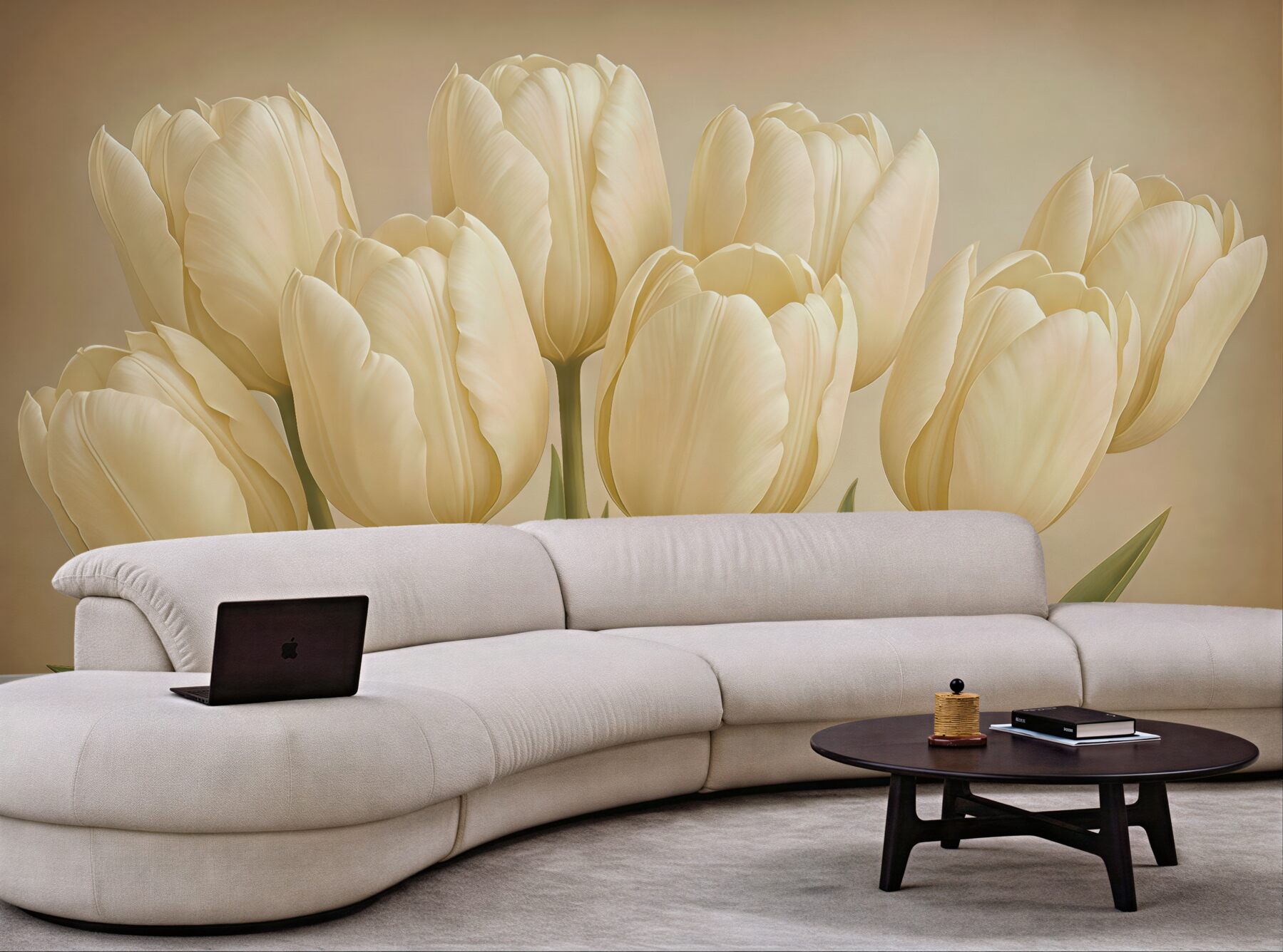 Fototapeta eleganckie waniliowe tulipany