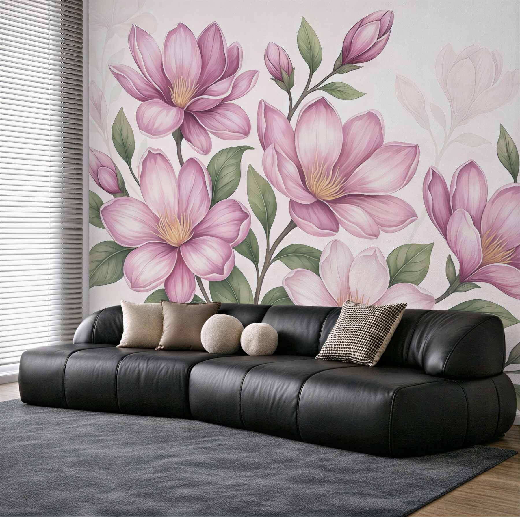 Fototapeta różowe magnolie w subtelnej elegancji