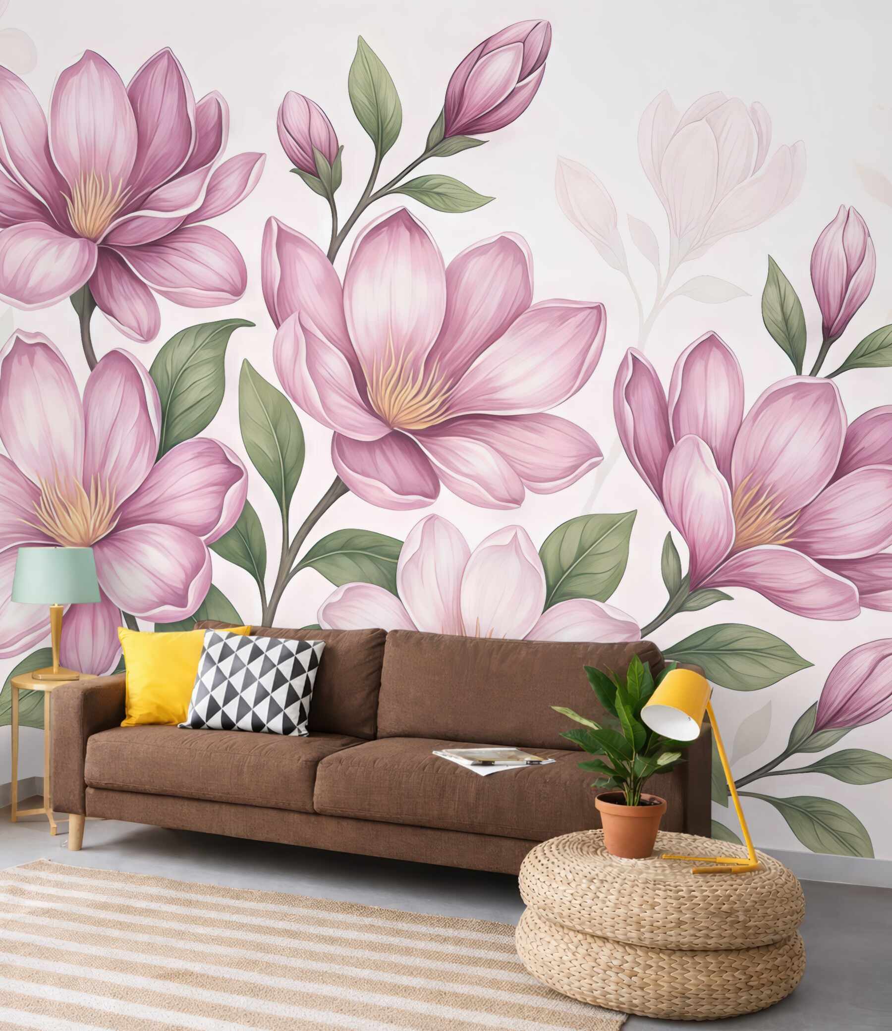 Fototapeta różowe magnolie w subtelnej elegancji