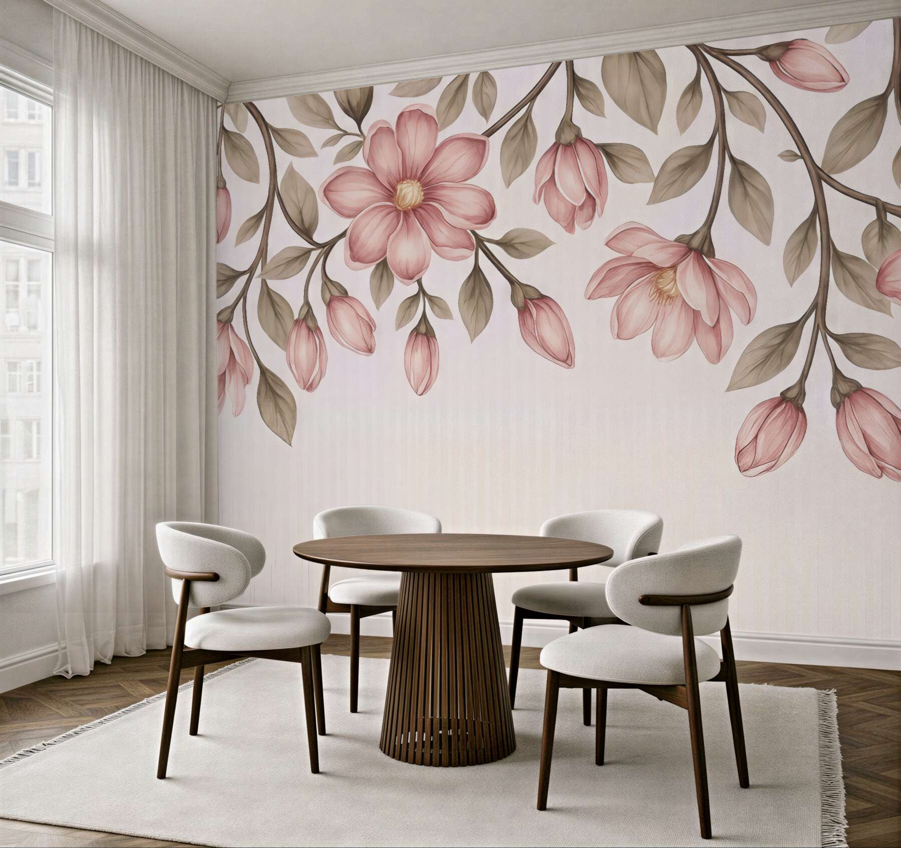 Fototapeta zwisające magnolie w pastelowym wdzięku