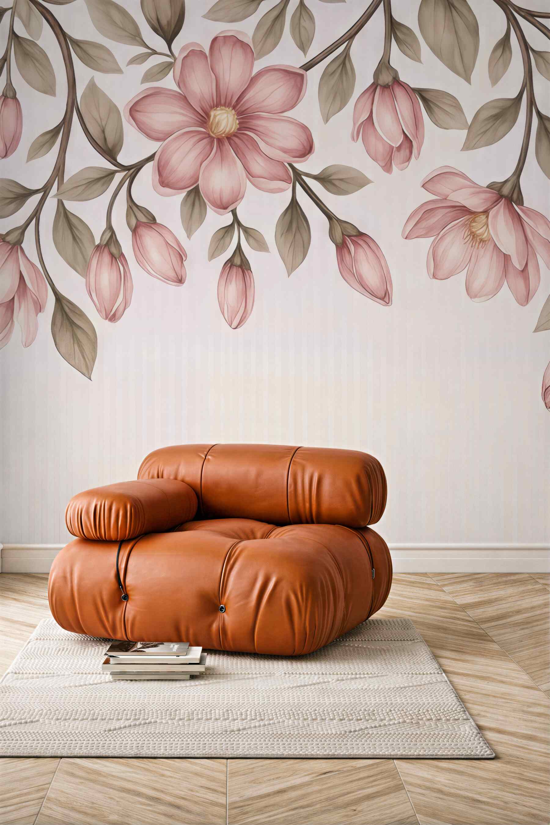 Fototapeta zwisające magnolie w pastelowym wdzięku
