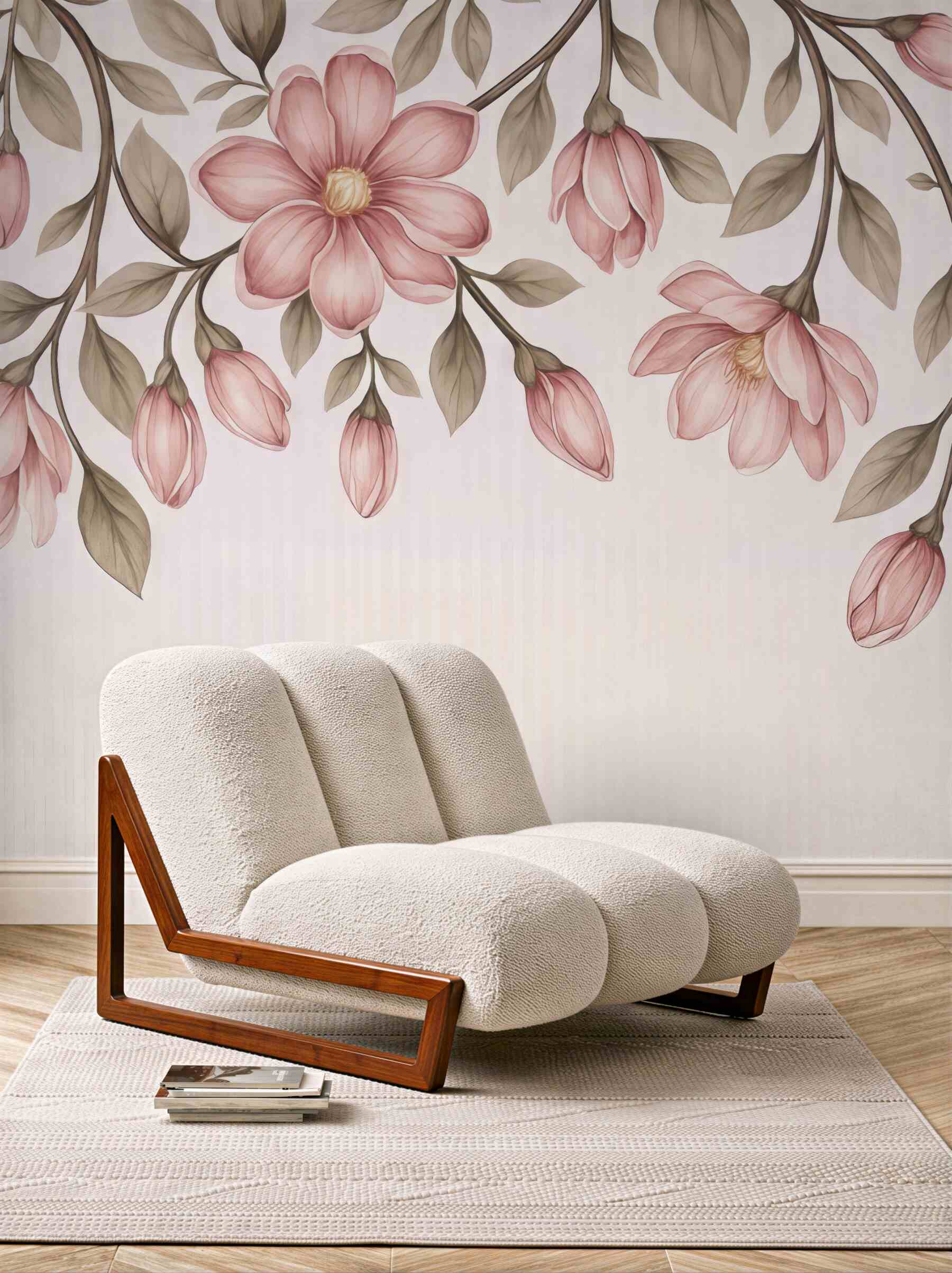 Fototapeta zwisające magnolie w pastelowym wdzięku