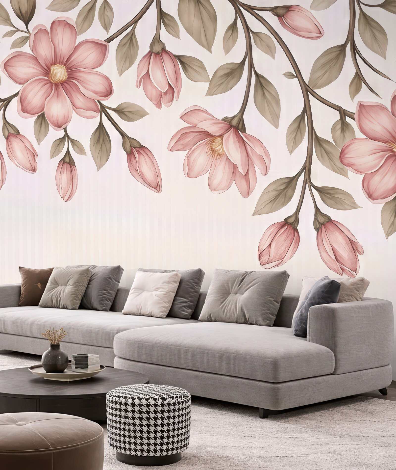 Fototapeta zwisające magnolie w pastelowym wdzięku