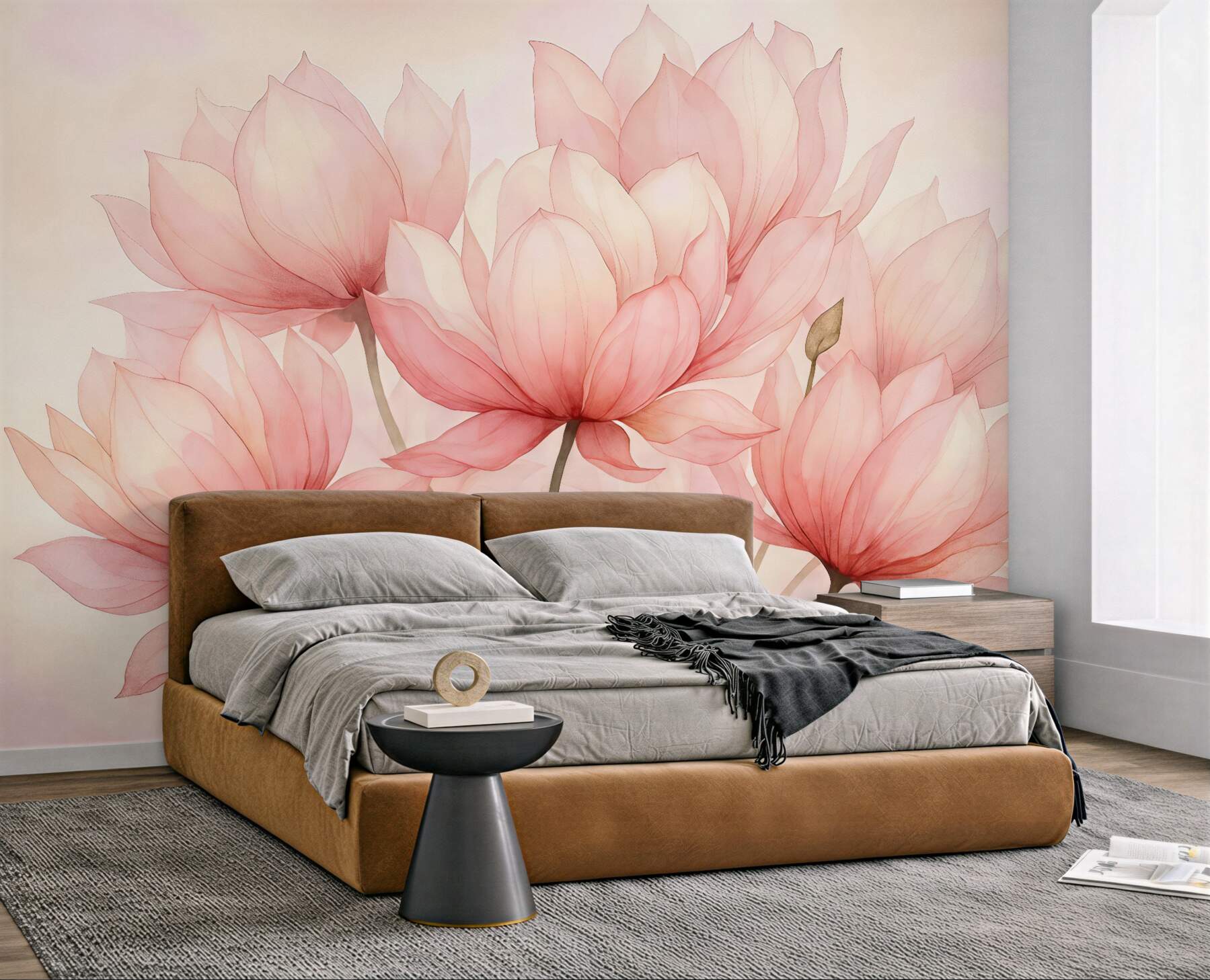 Fototapeta różowe magnolie w delikatnym rozkwicie
