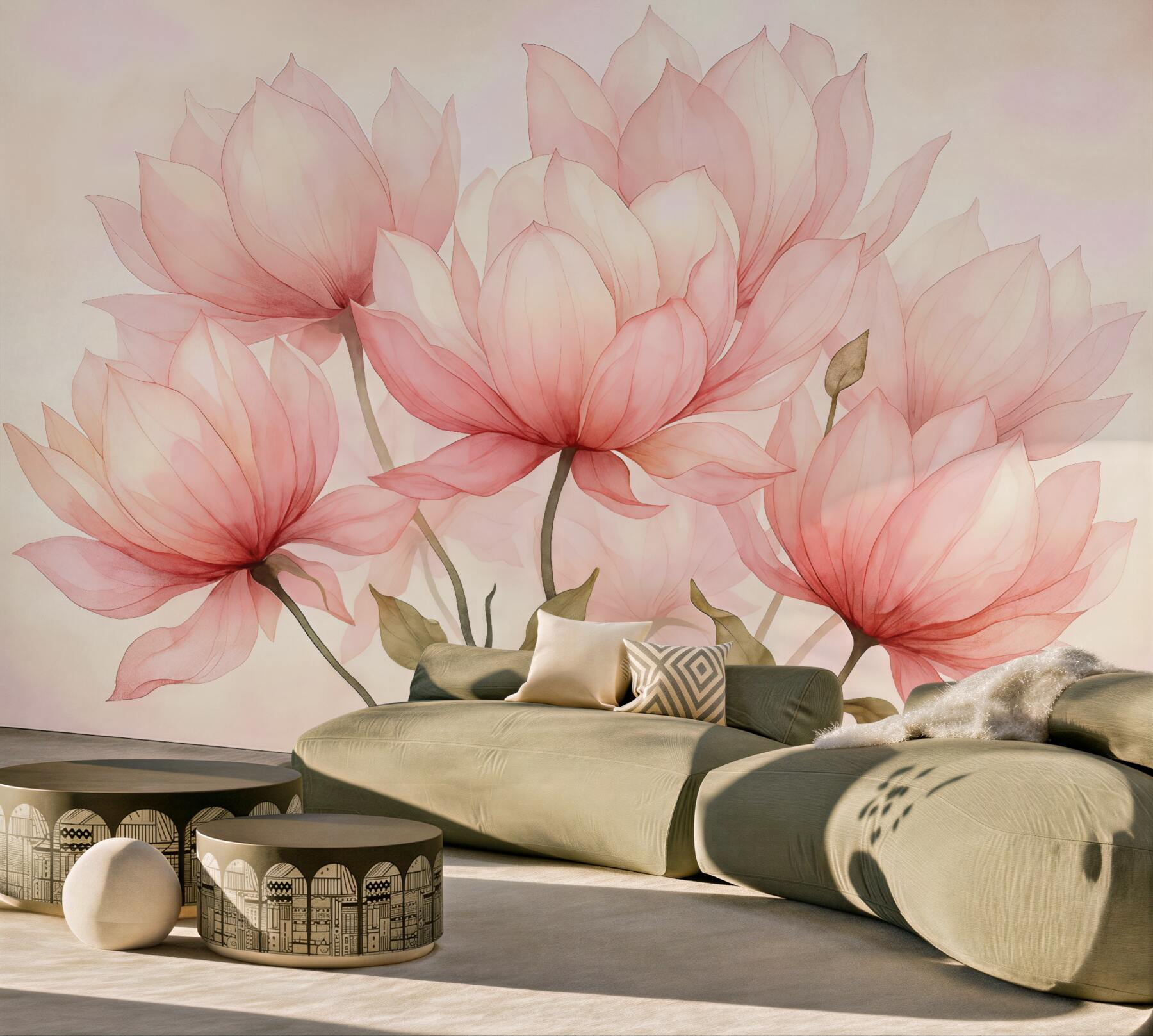 Fototapeta różowe magnolie w delikatnym rozkwicie