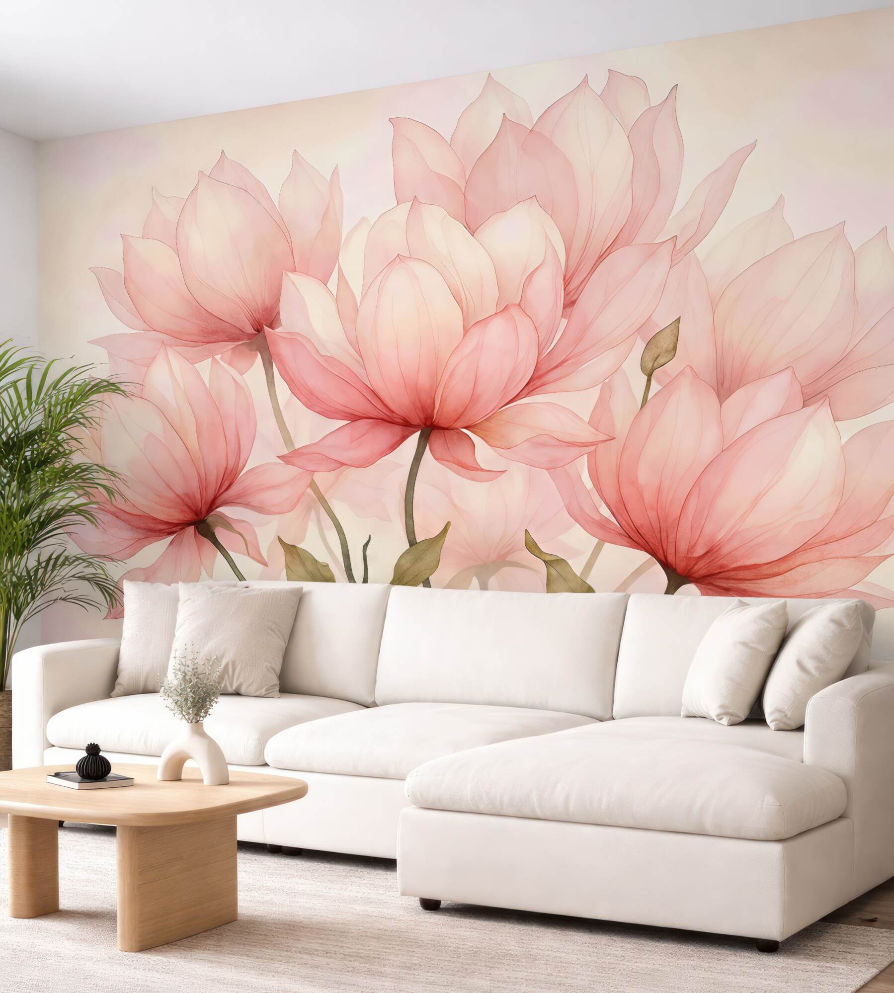 Fototapeta różowe magnolie w delikatnym rozkwicie