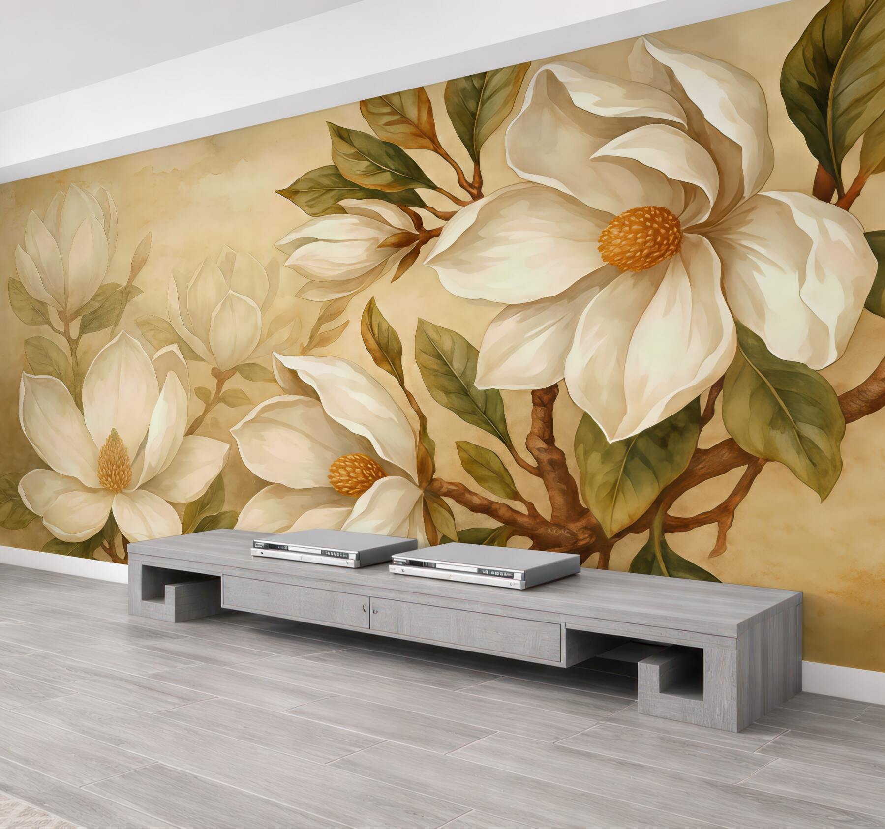 Fototapeta kremowe magnolie w eleganckim wydaniu