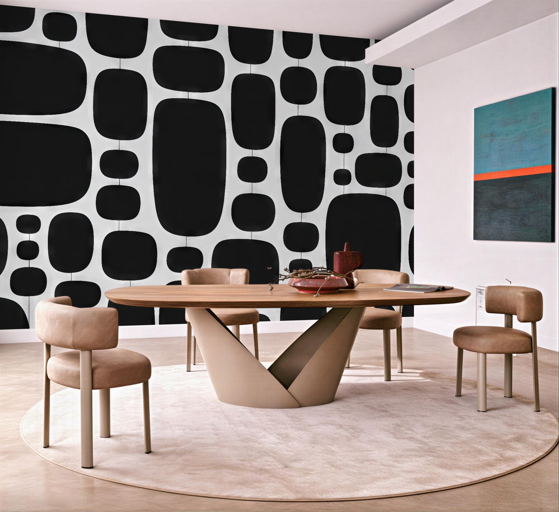 Fototapeta czarno-biała abstrakcja w stylu retro