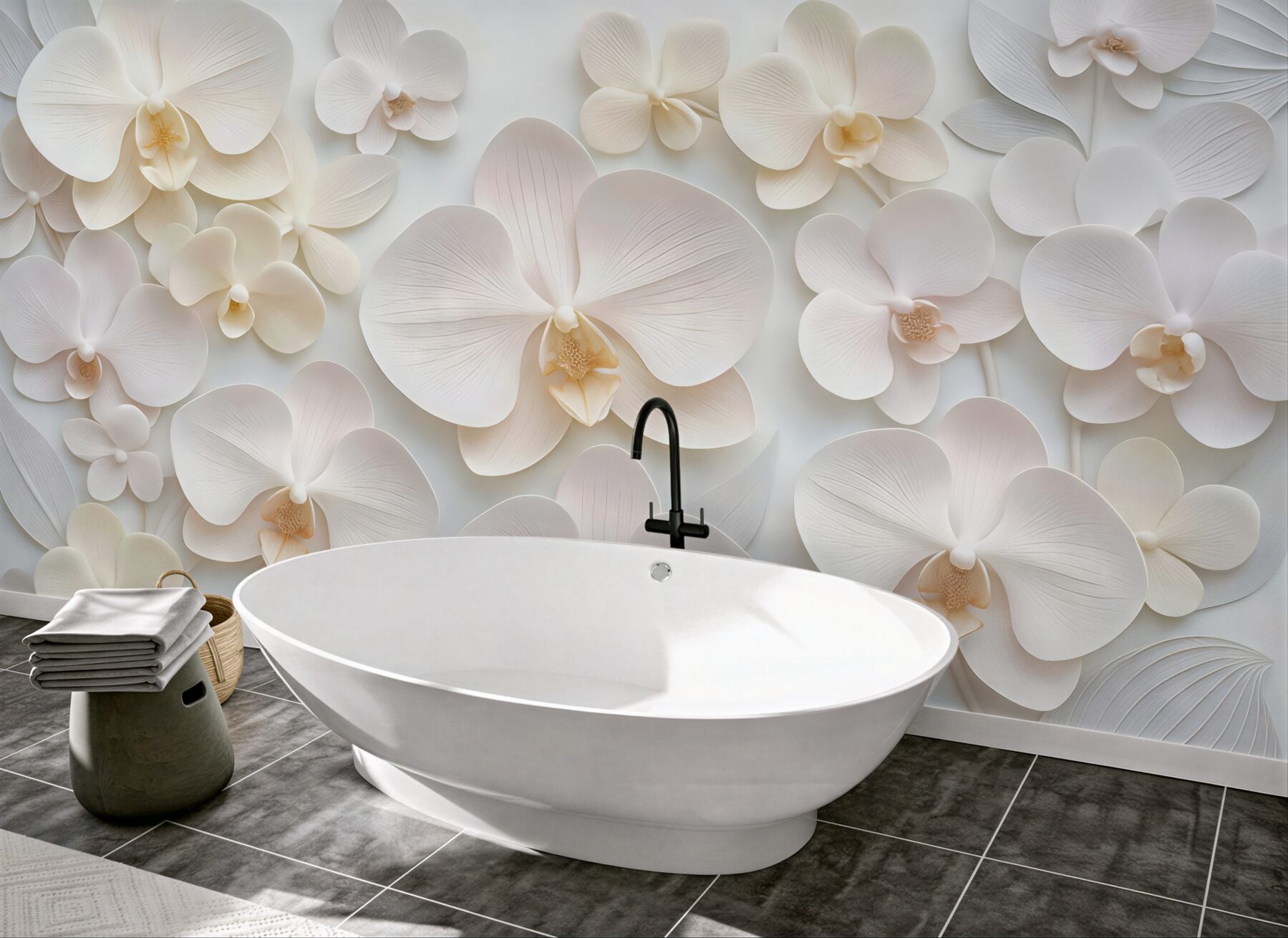 Fototapeta kremowe storczyki w subtelnej elegancji