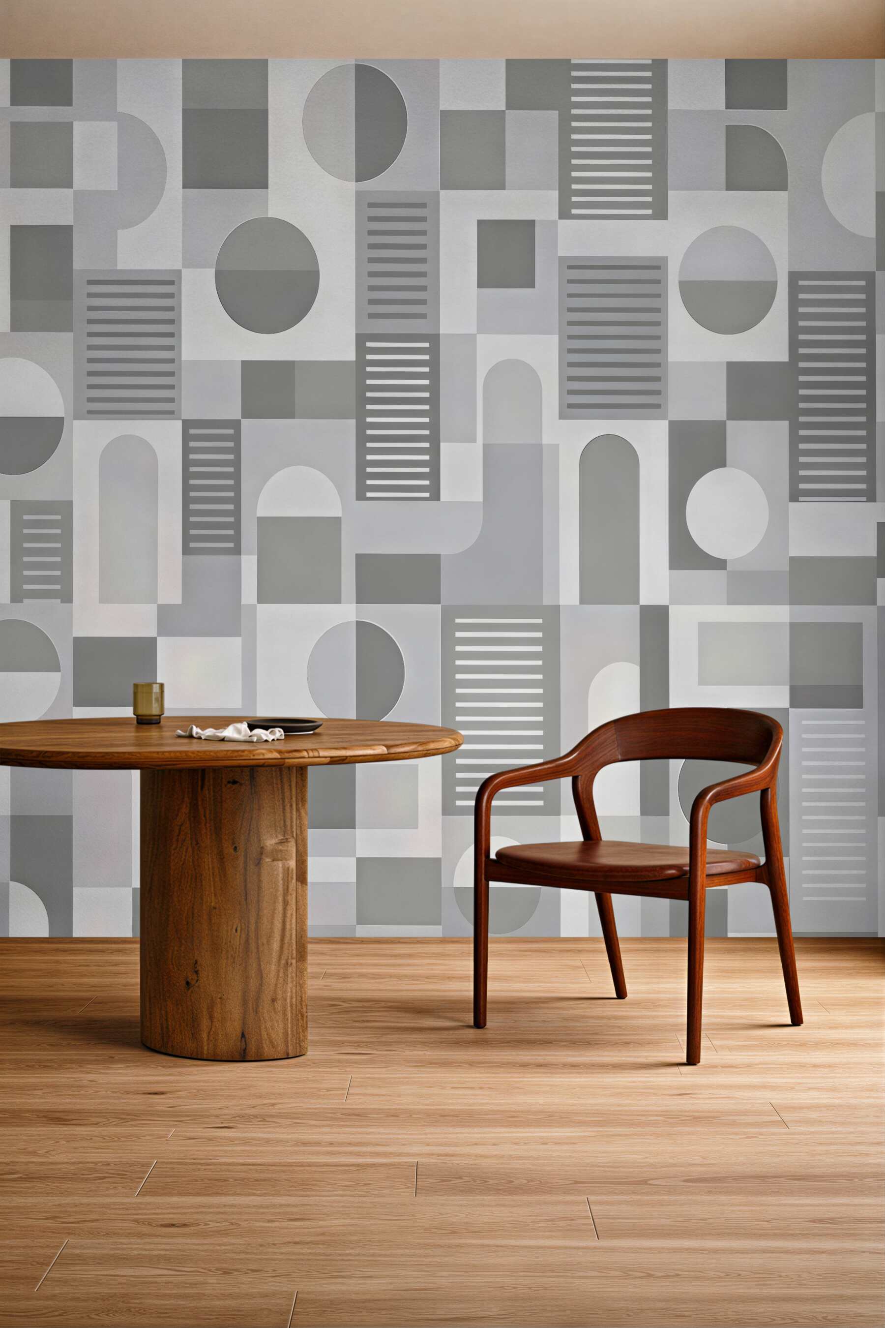 Fototapeta geometryczna mozaika w szarościach minimalistycznych
