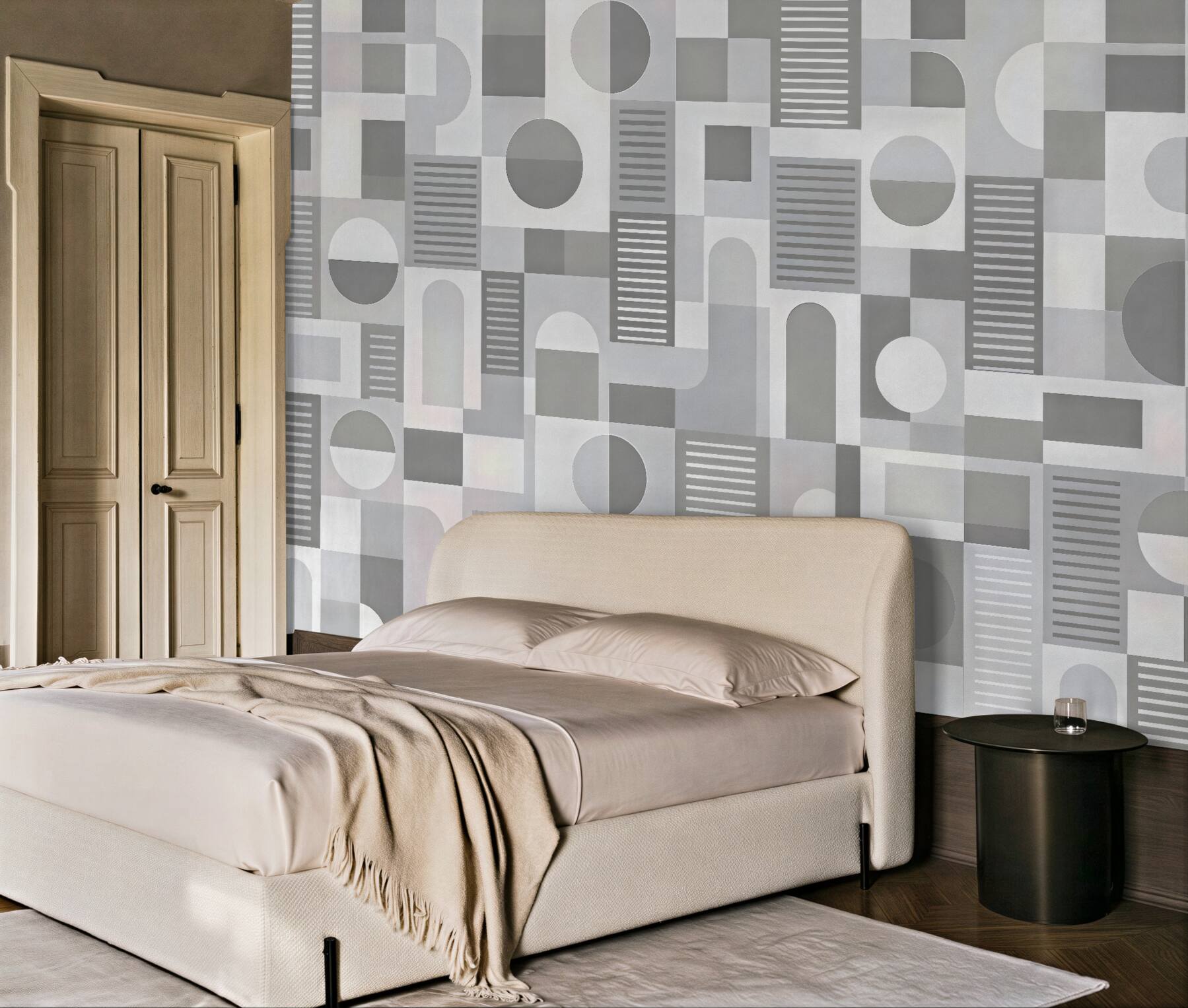Fototapeta geometryczna mozaika w szarościach minimalistycznych