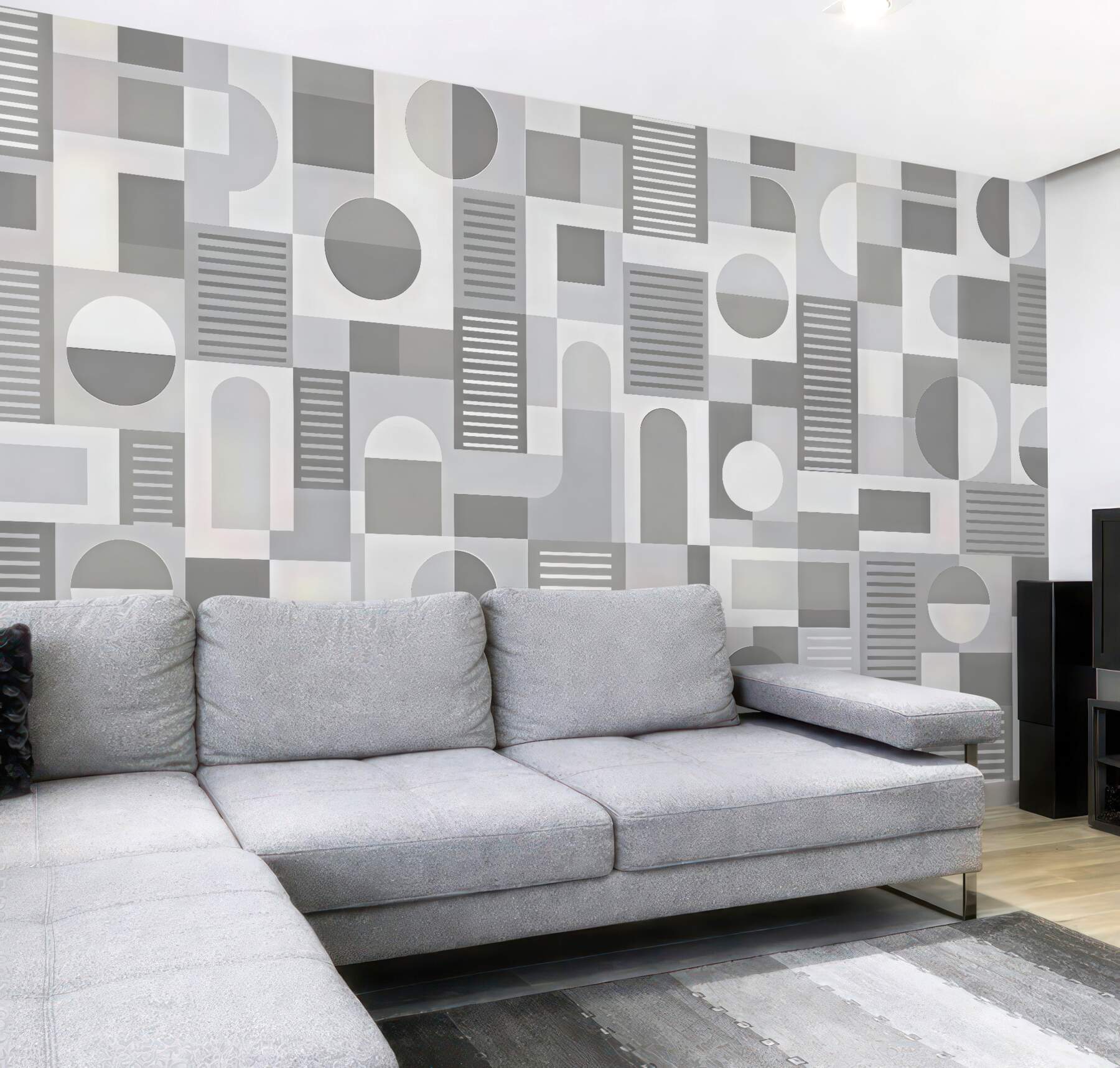 Fototapeta geometryczna mozaika w szarościach minimalistycznych