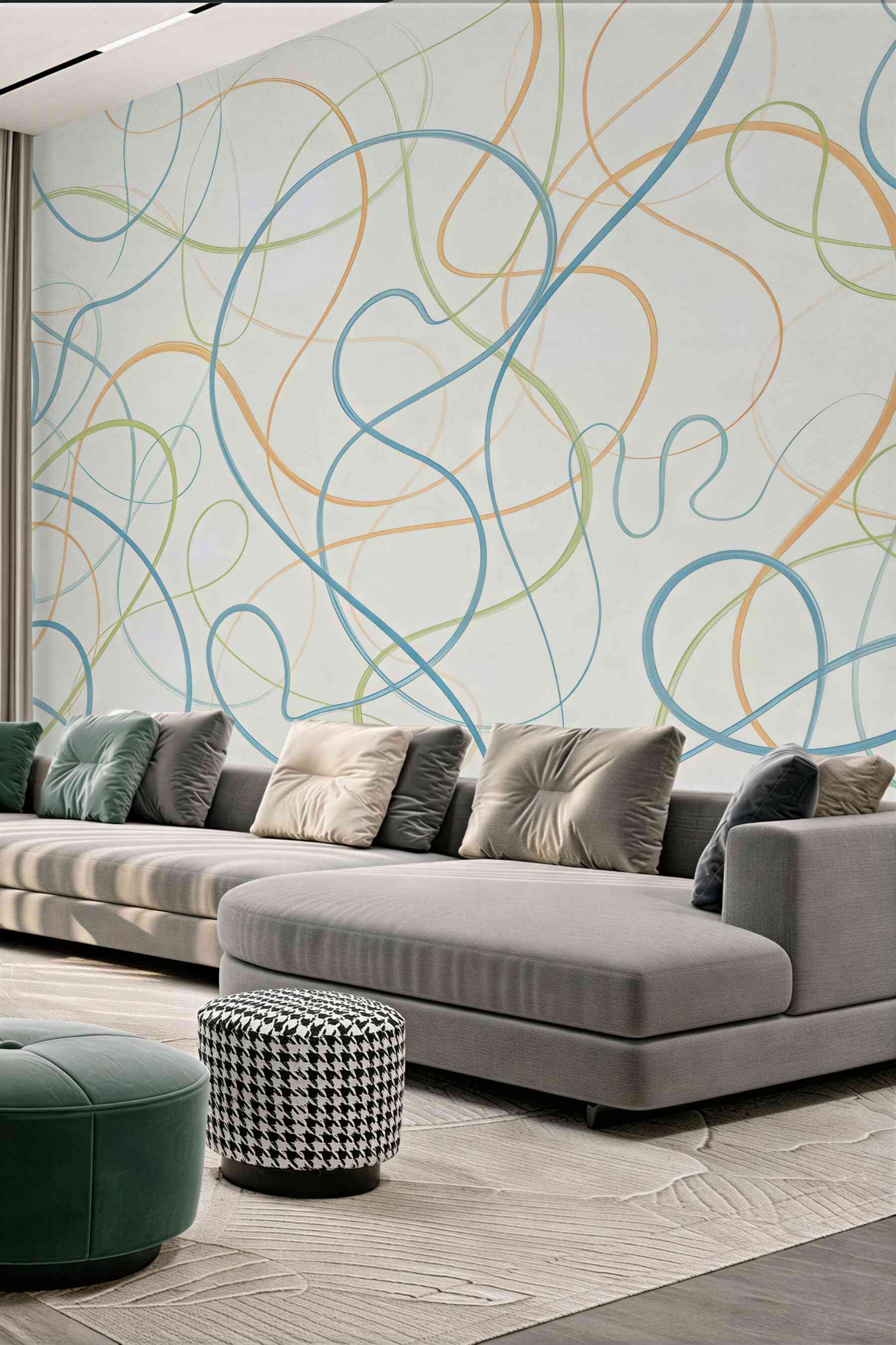 Fototapeta kolorowe linie w lekkim tańcu