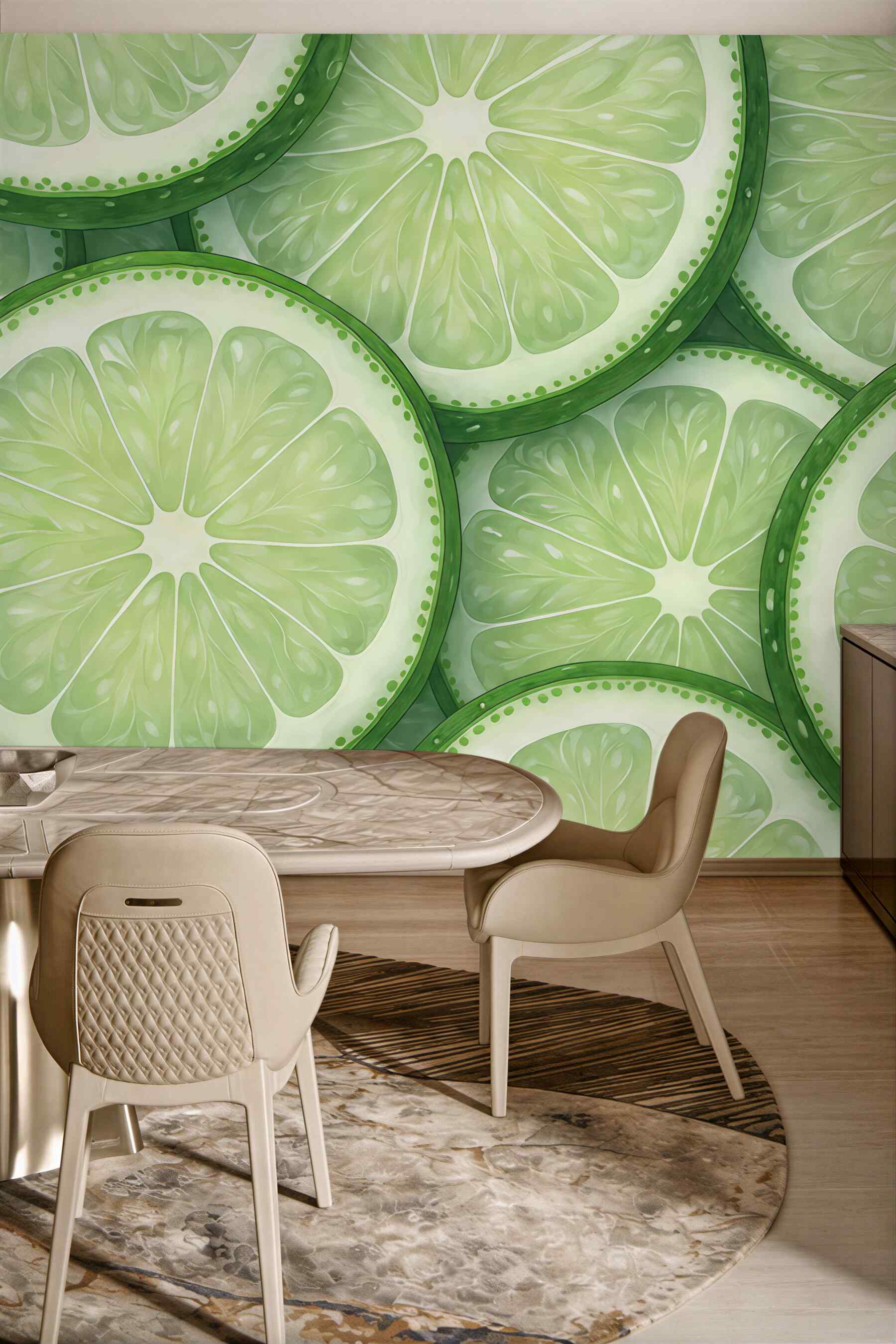 Fototapeta soczyste plasterki limonki
