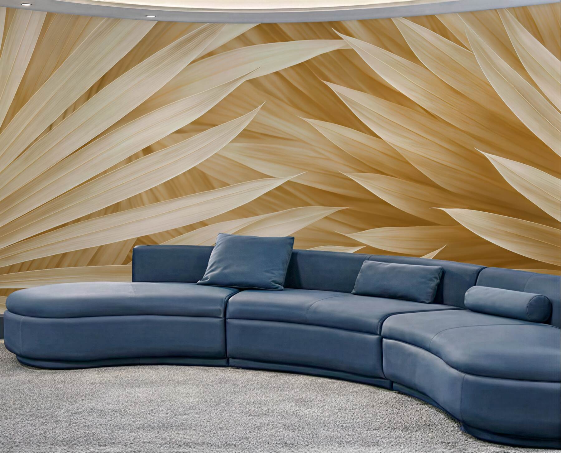 Fototapeta złociste abstrakcyjne liście w ruchu