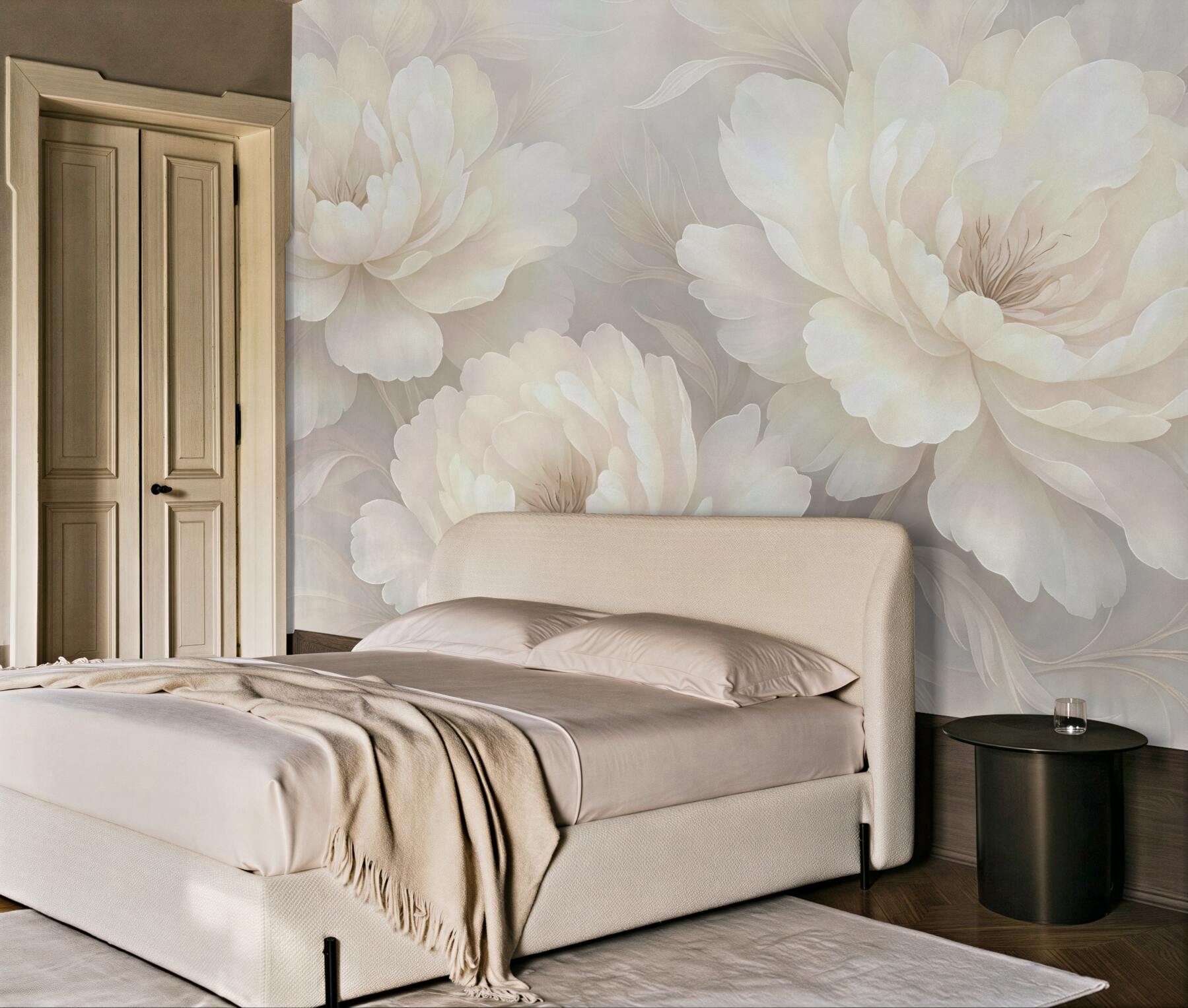 Fototapeta eteryczne piwonie w perłowej mgiełce