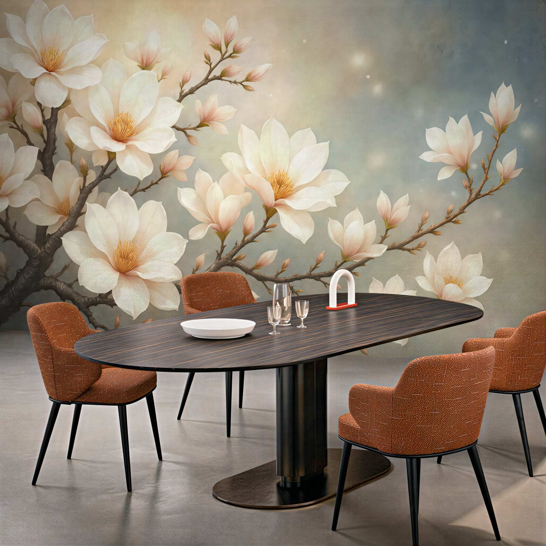 Fototapeta kremowe magnolie w złotym blasku