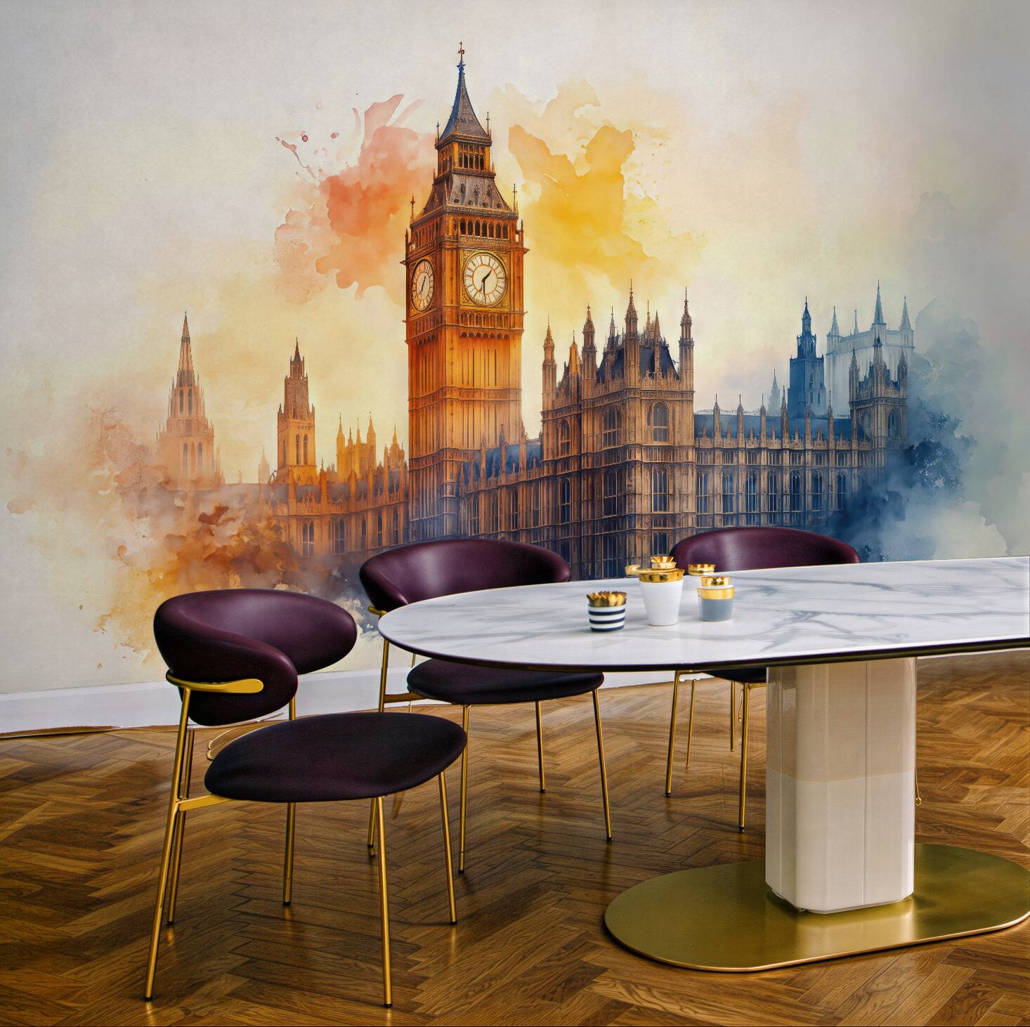 Fototapeta akwarelowy big ben w londynie
