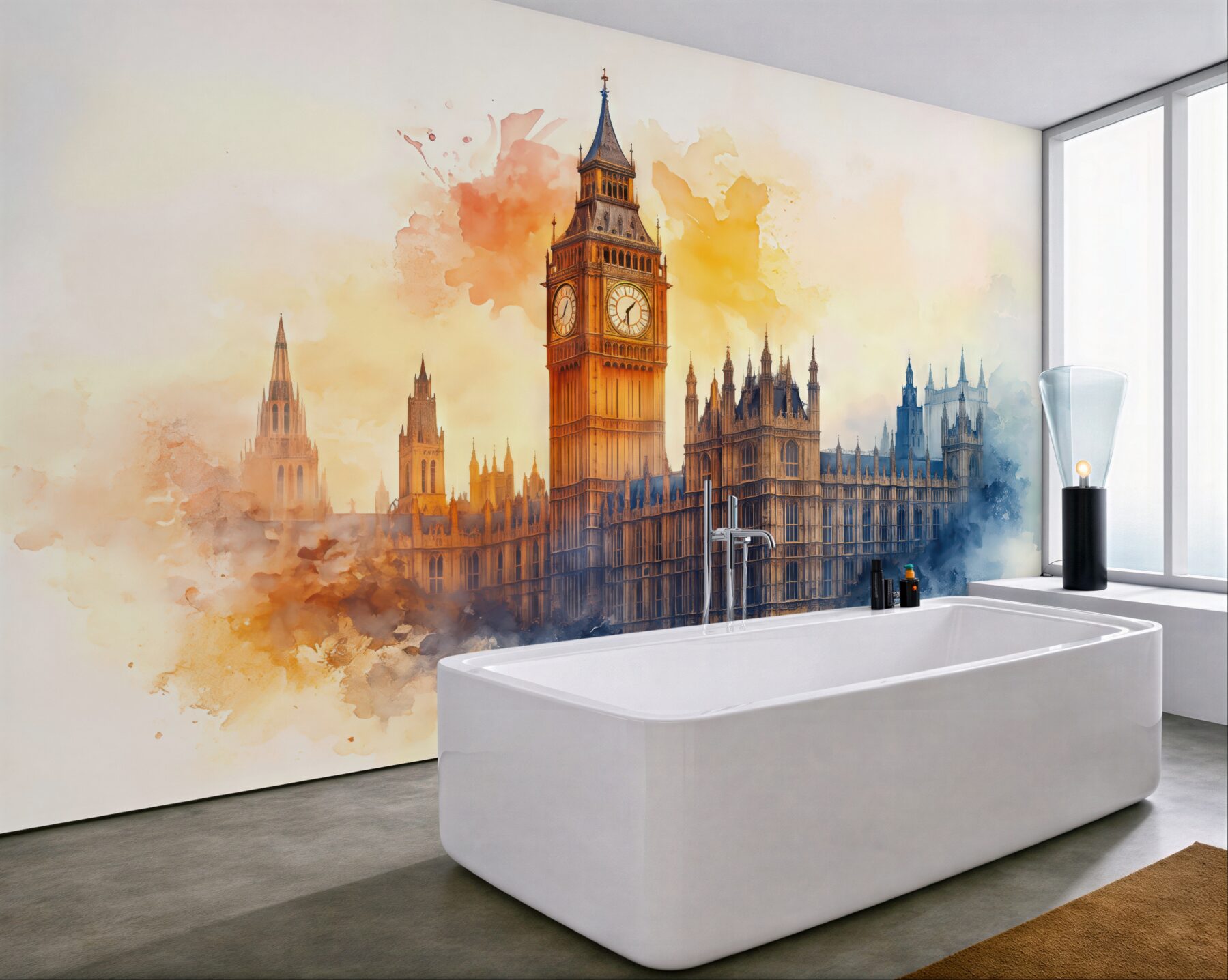 Fototapeta akwarelowy big ben w londynie