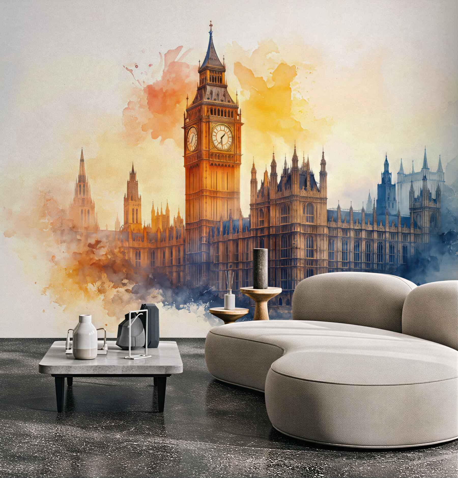 Fototapeta akwarelowy big ben w londynie