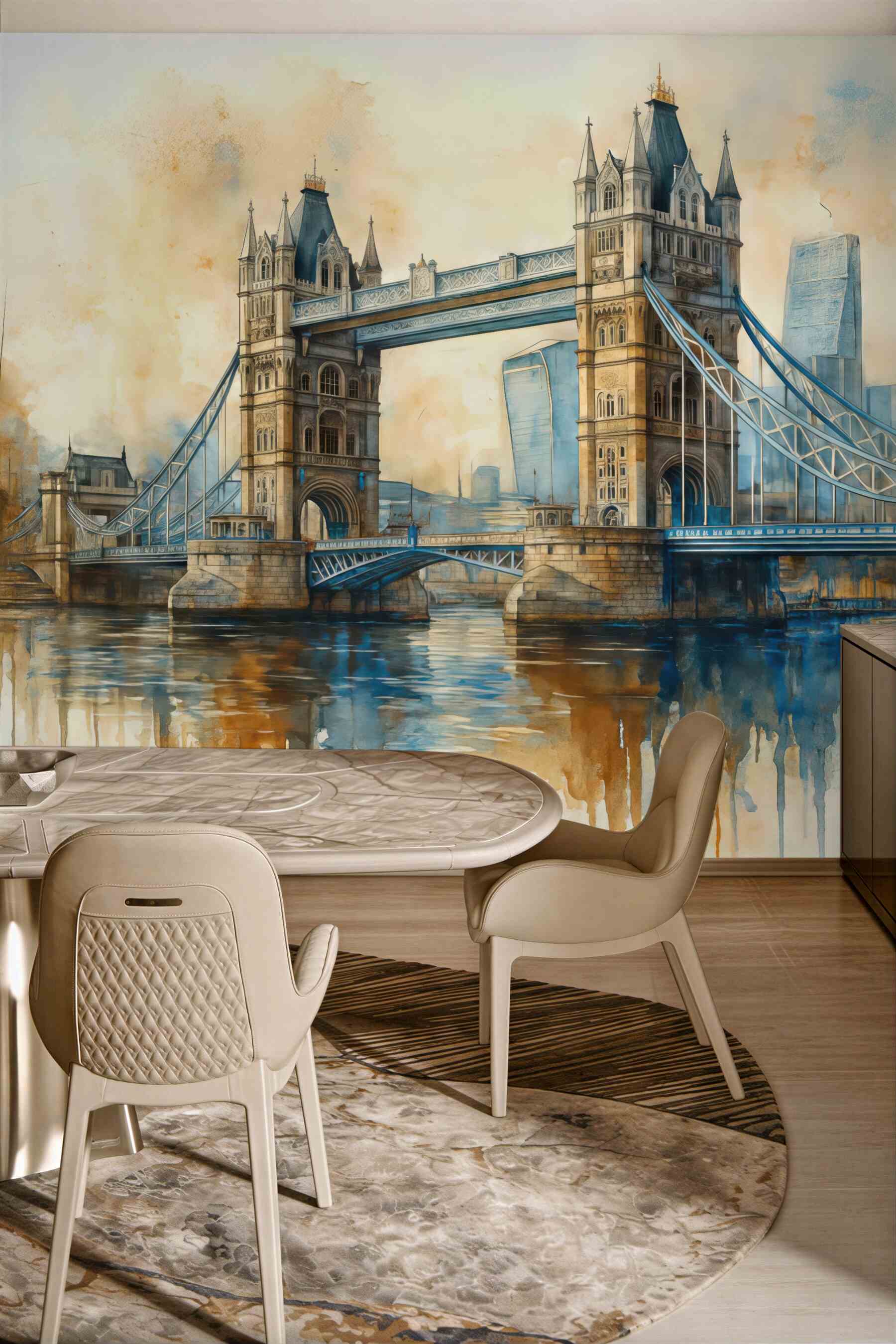 Fototapeta akwarelowy tower bridge w londynie