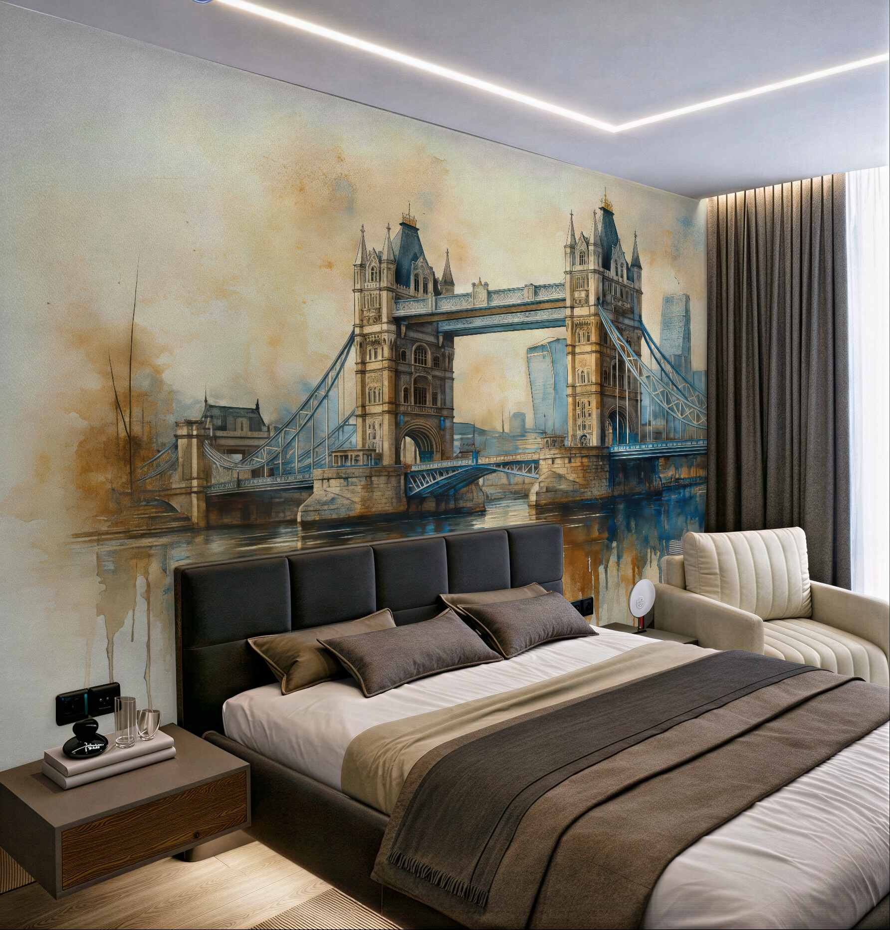 Fototapeta akwarelowy tower bridge w londynie