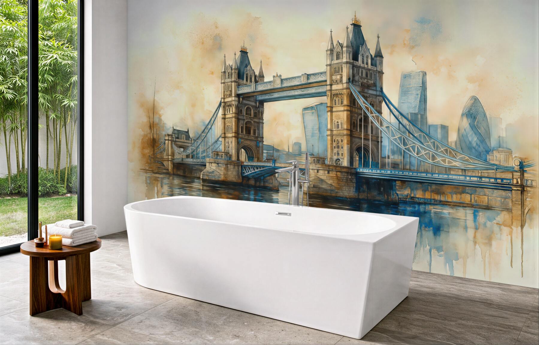 Fototapeta akwarelowy tower bridge w londynie