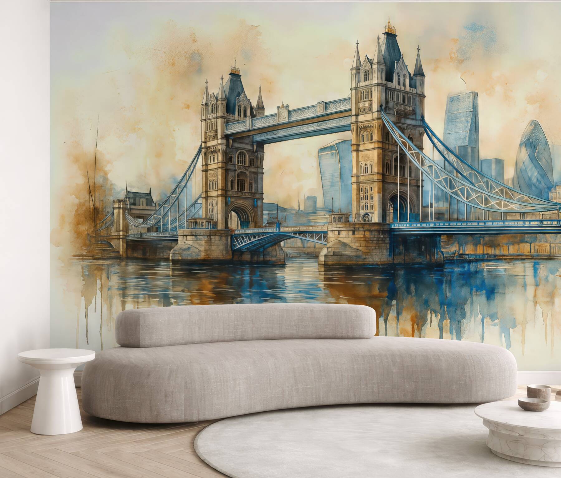 Fototapeta akwarelowy tower bridge w londynie
