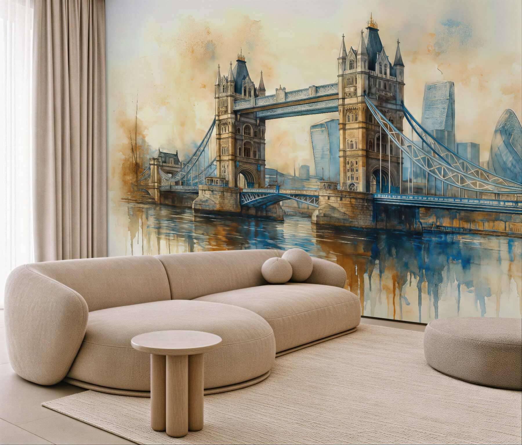Fototapeta akwarelowy tower bridge w londynie