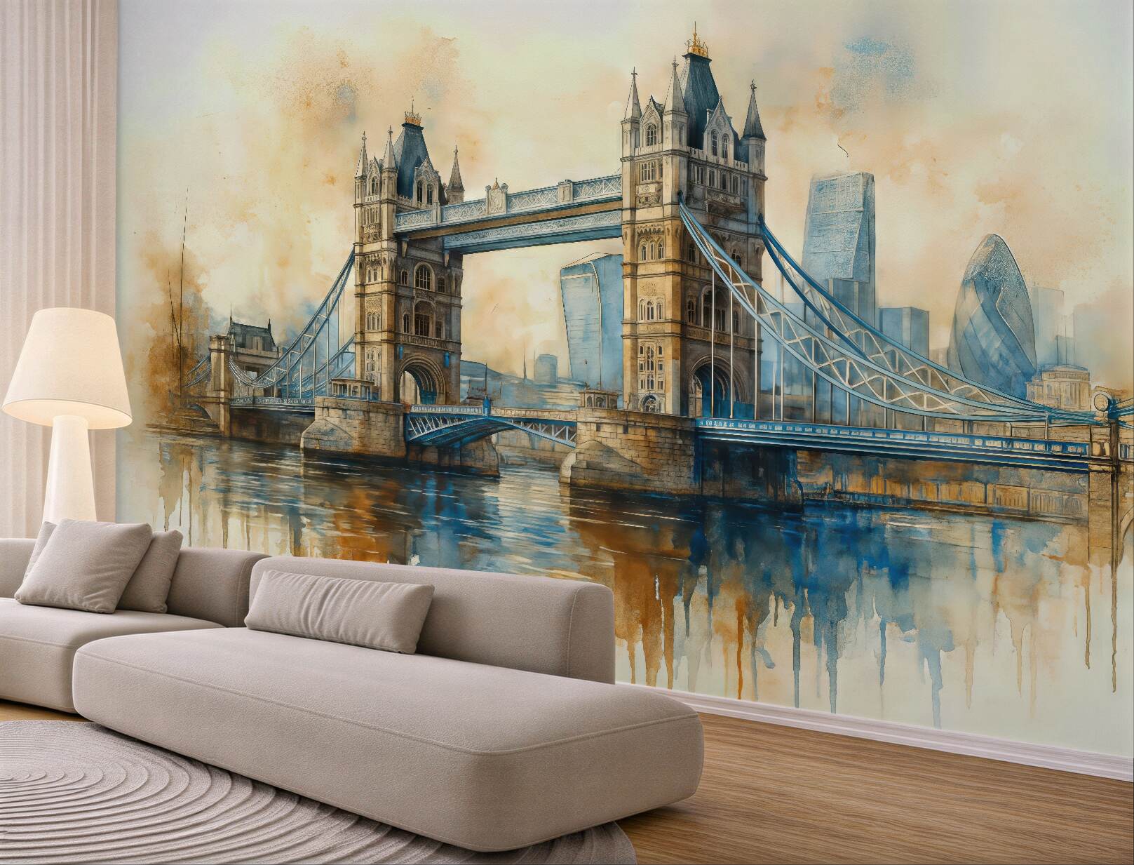Fototapeta akwarelowy tower bridge w londynie