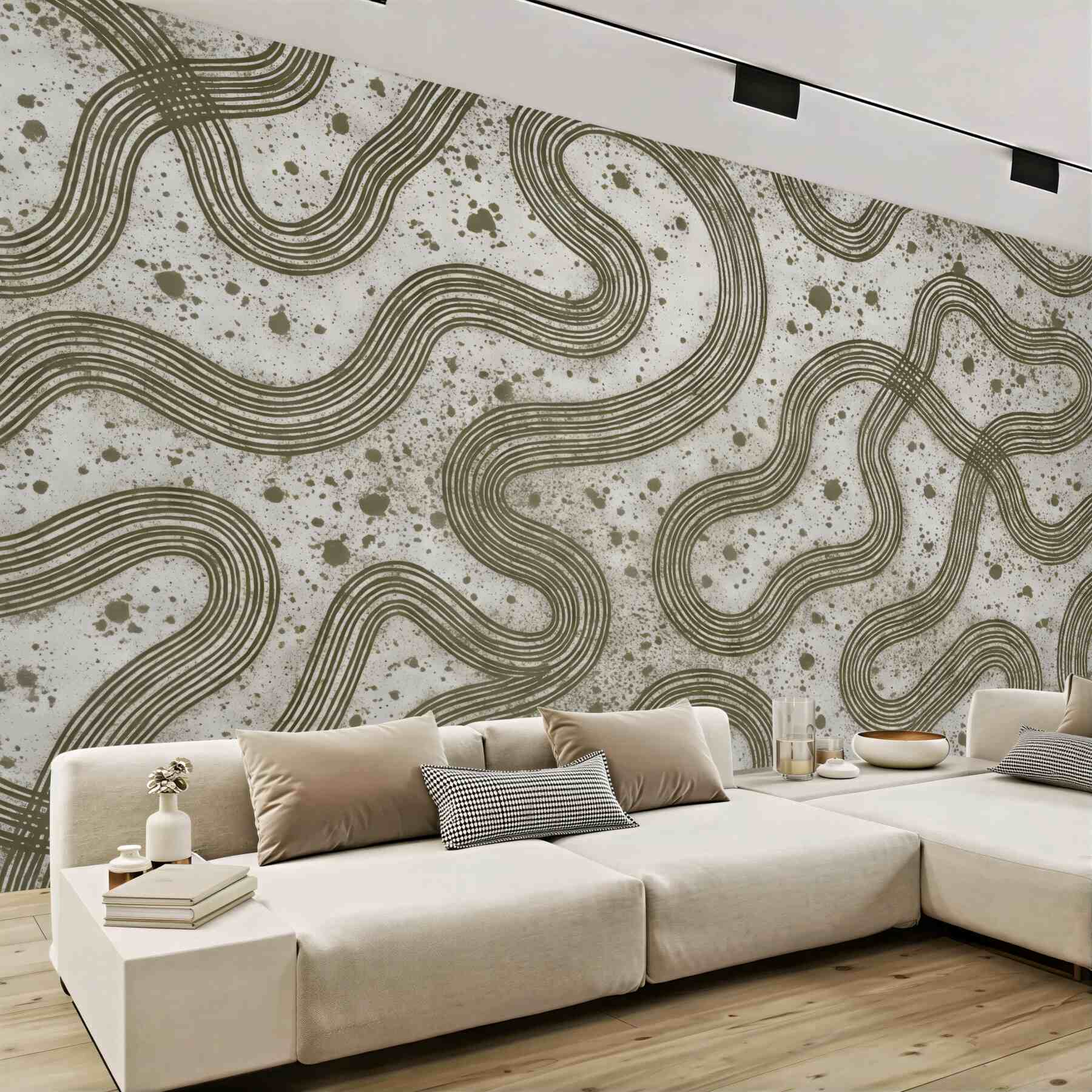 Fototapeta organiczne linie w retro stylu