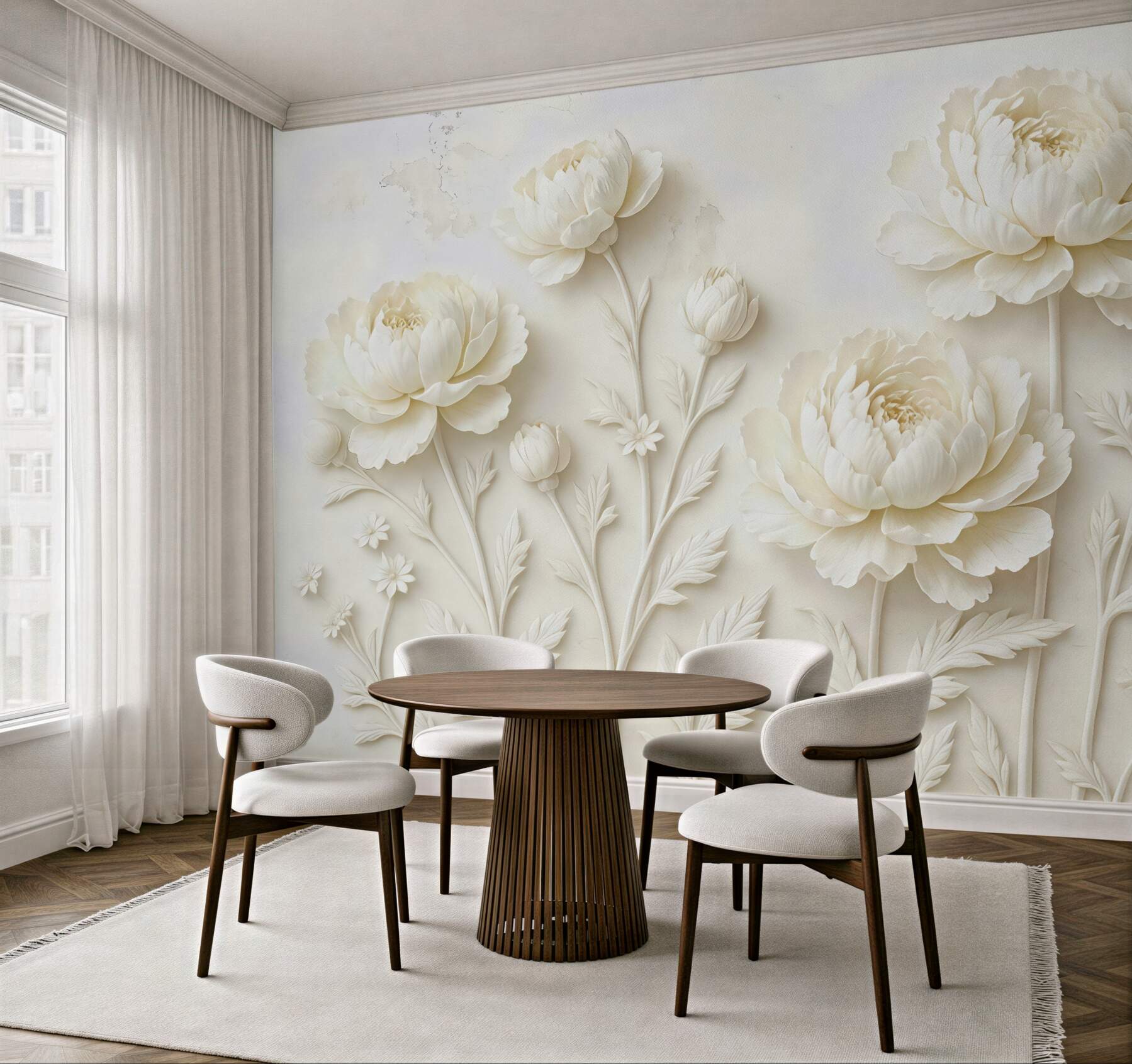 Fototapeta kremowe piwonie w subtelnej elegancji