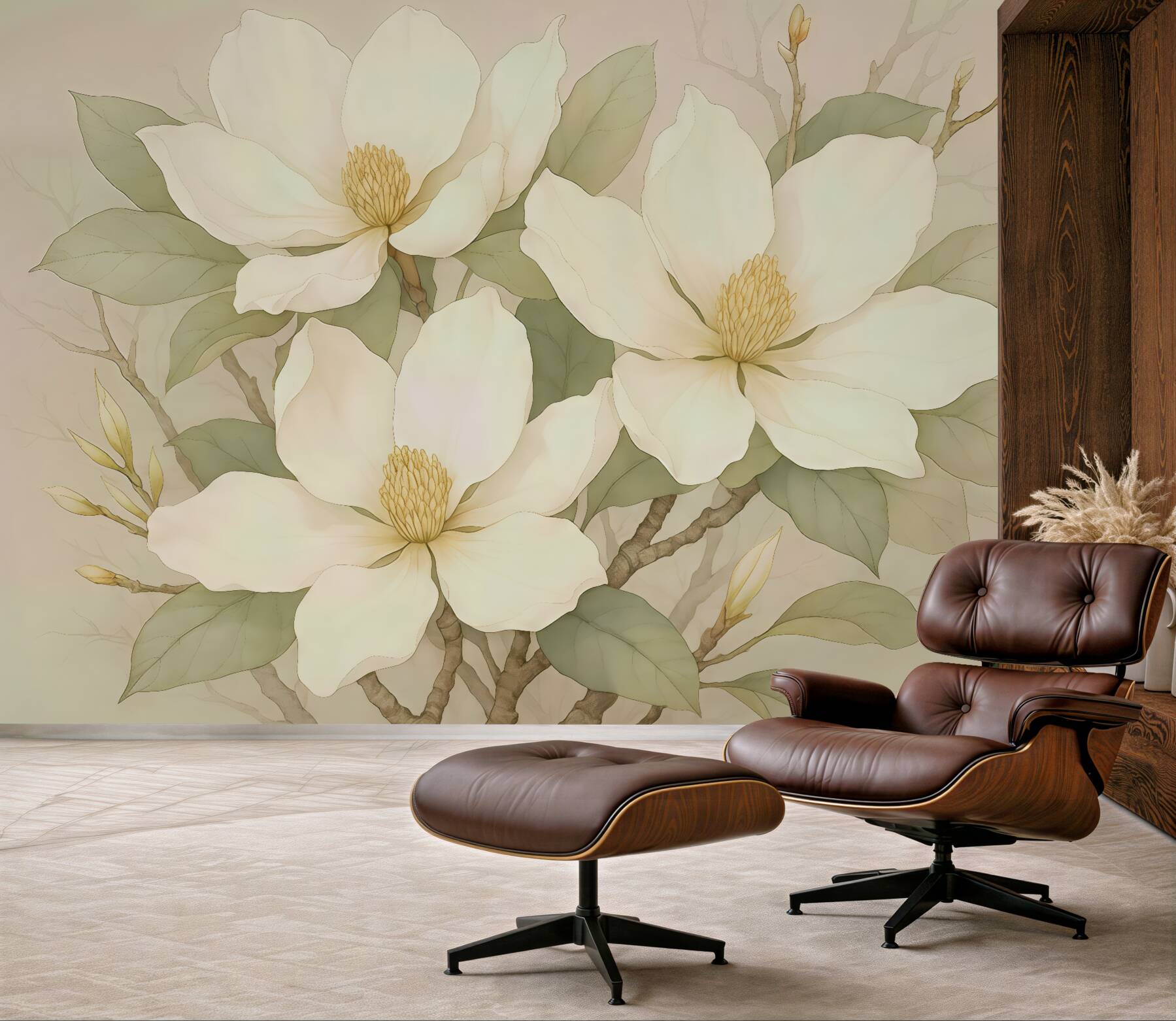 Fototapeta kremowe magnolie w subtelnej elegancji