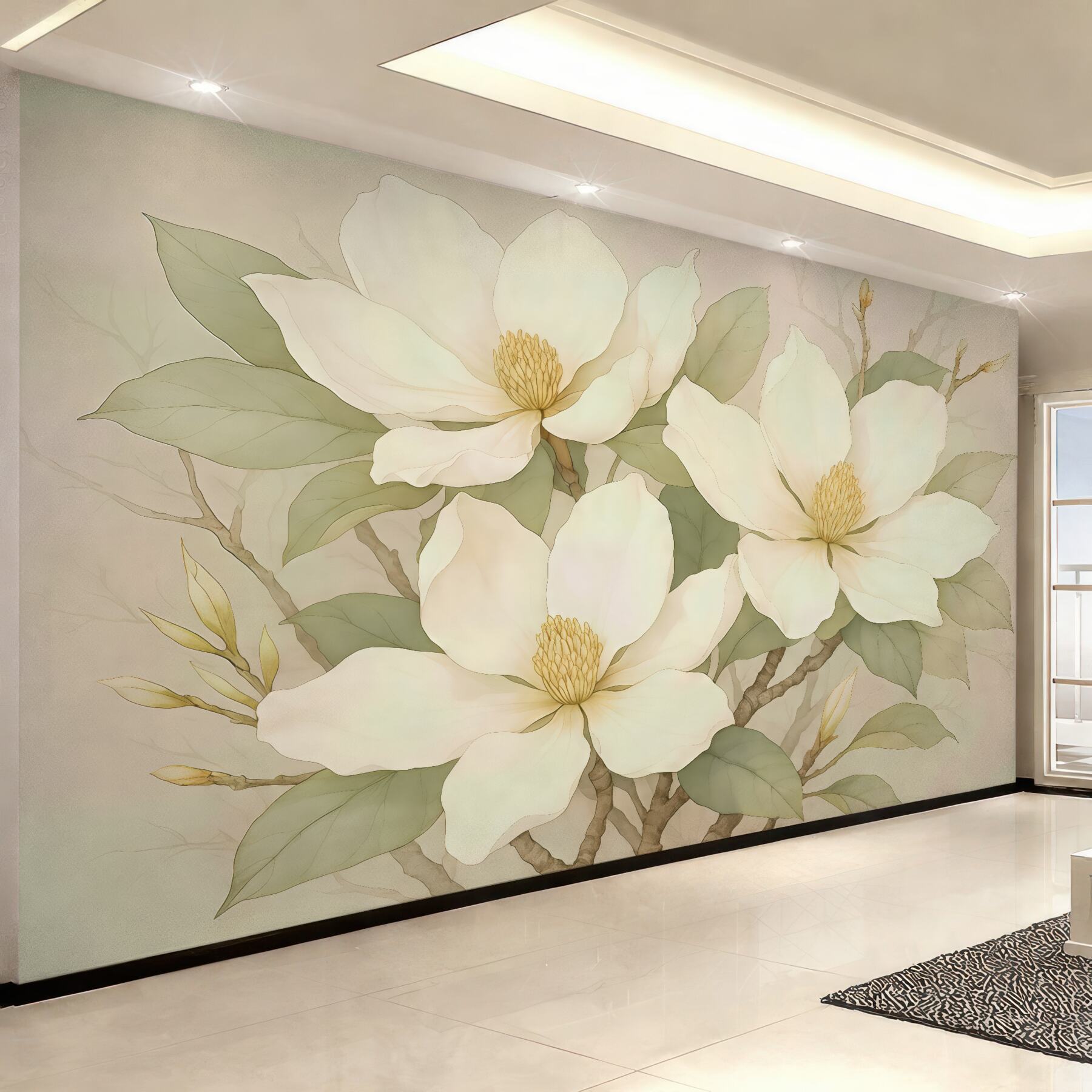 Fototapeta kremowe magnolie w subtelnej elegancji